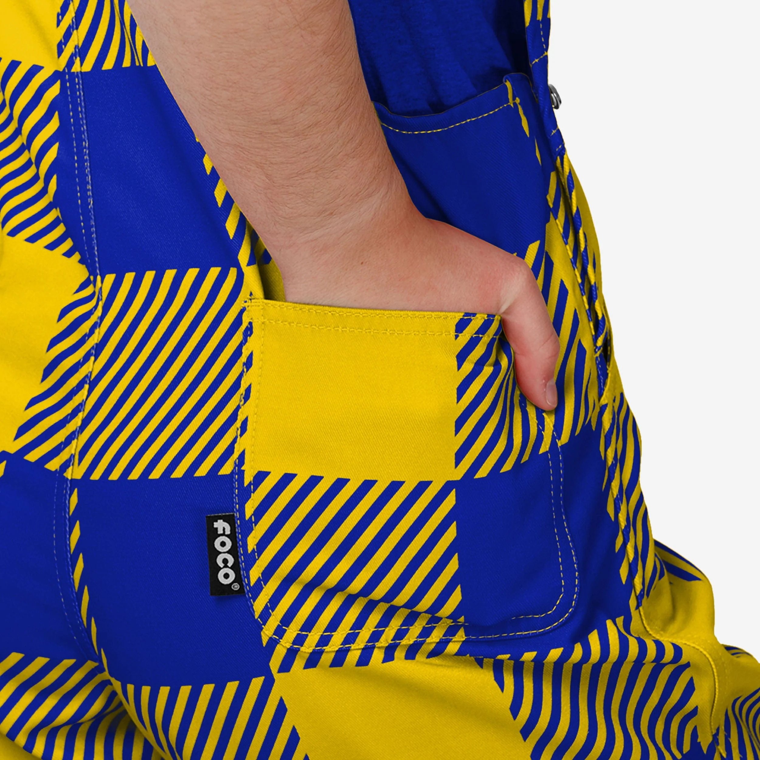 Los Angeles Rams Buffalo Youth Plaid Bib Overalls - Image 5