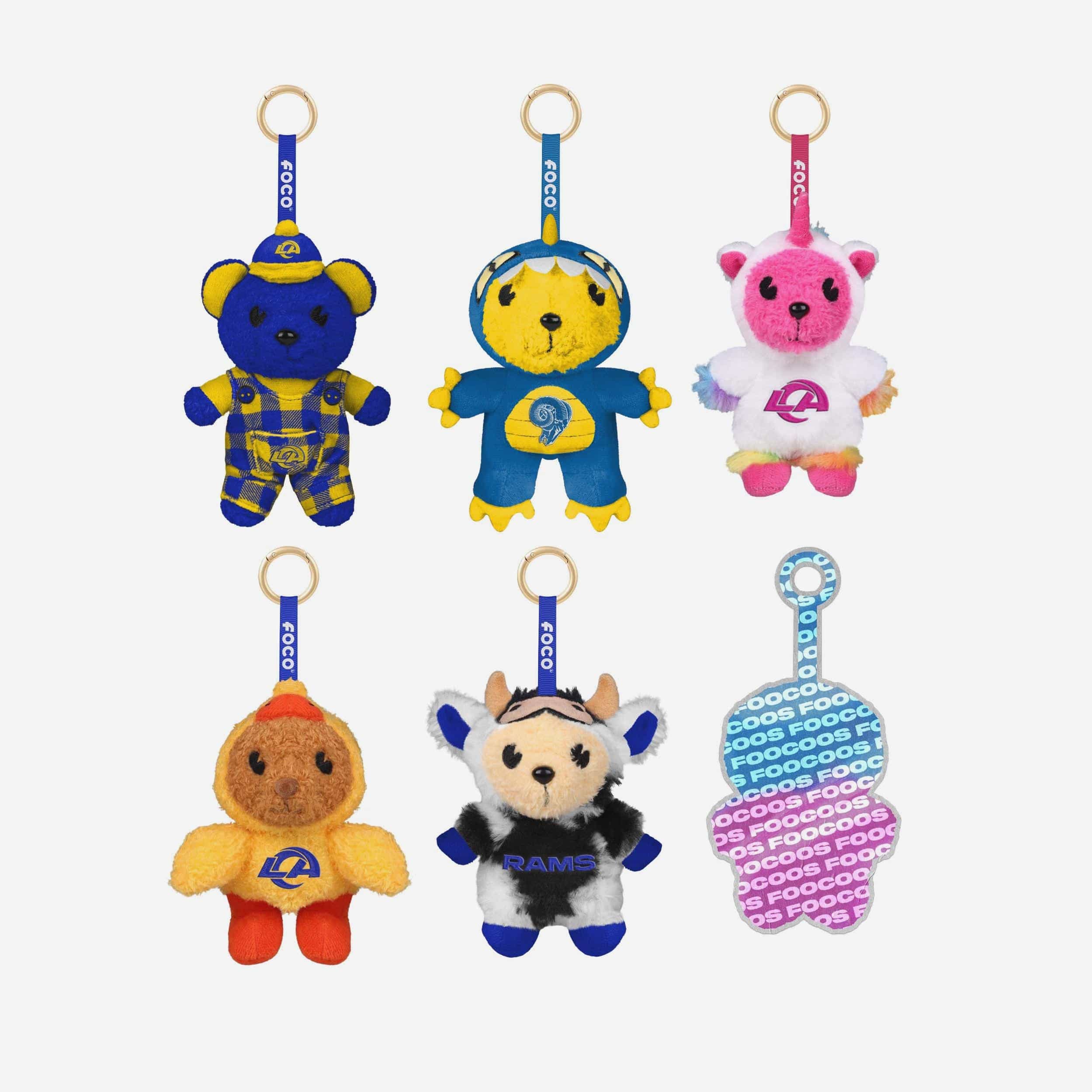 Los Angeles Rams FOOCOOS Plush Bag Charm Keychain Blind Box Series 1