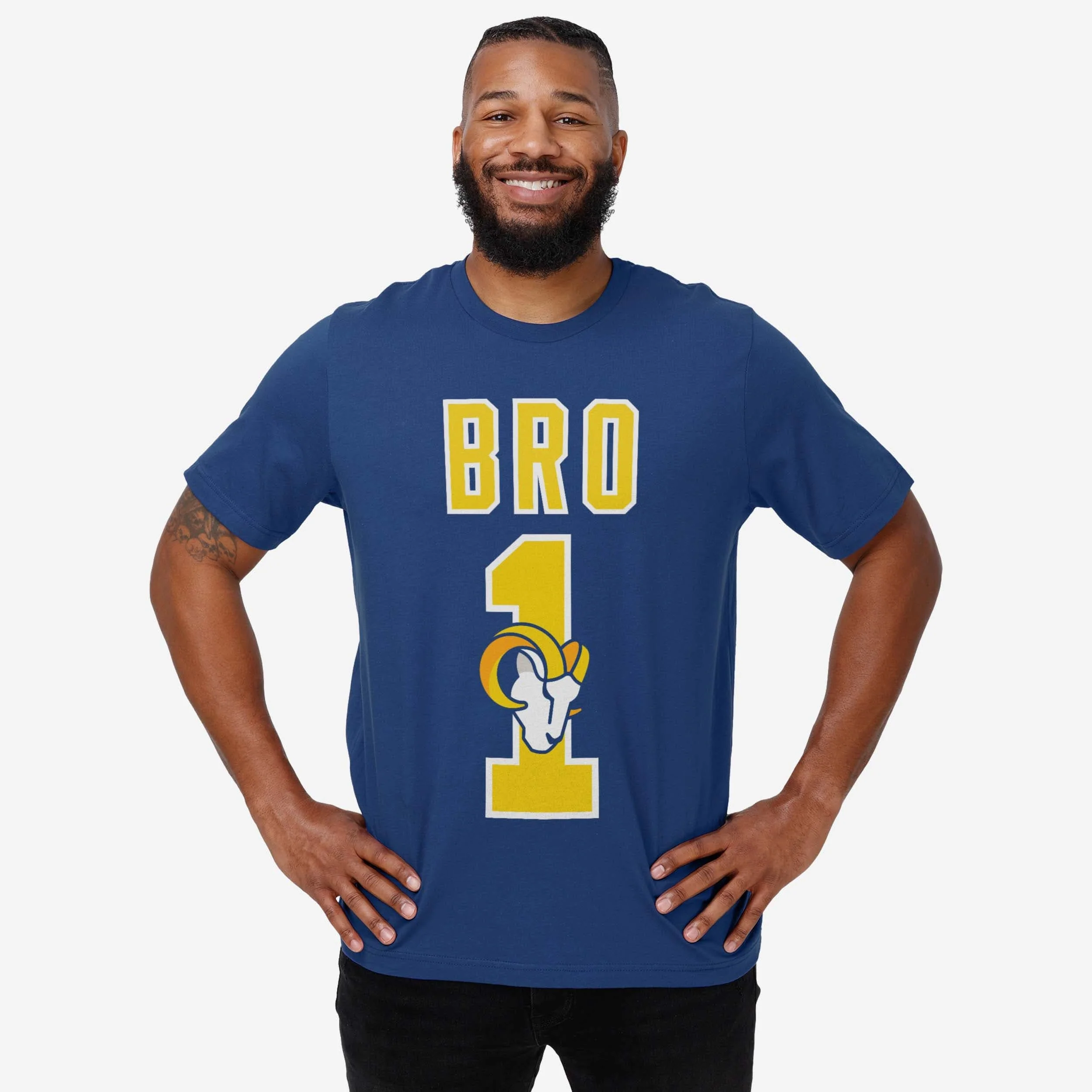 Los Angeles Rams Number 1 Bro T-Shirt - Image 2