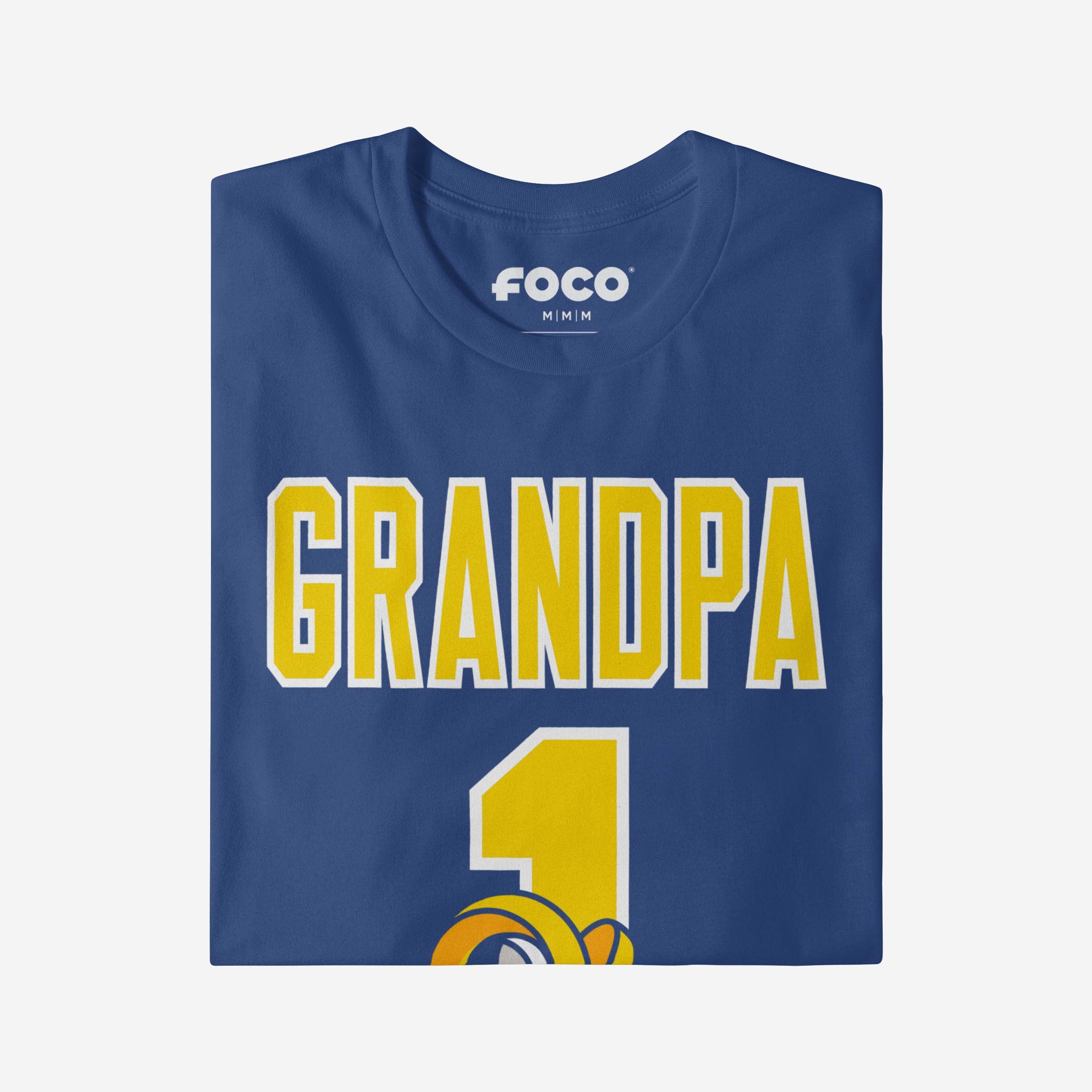 Los Angeles Rams Number 1 Grandpa T-Shirt - Image 3