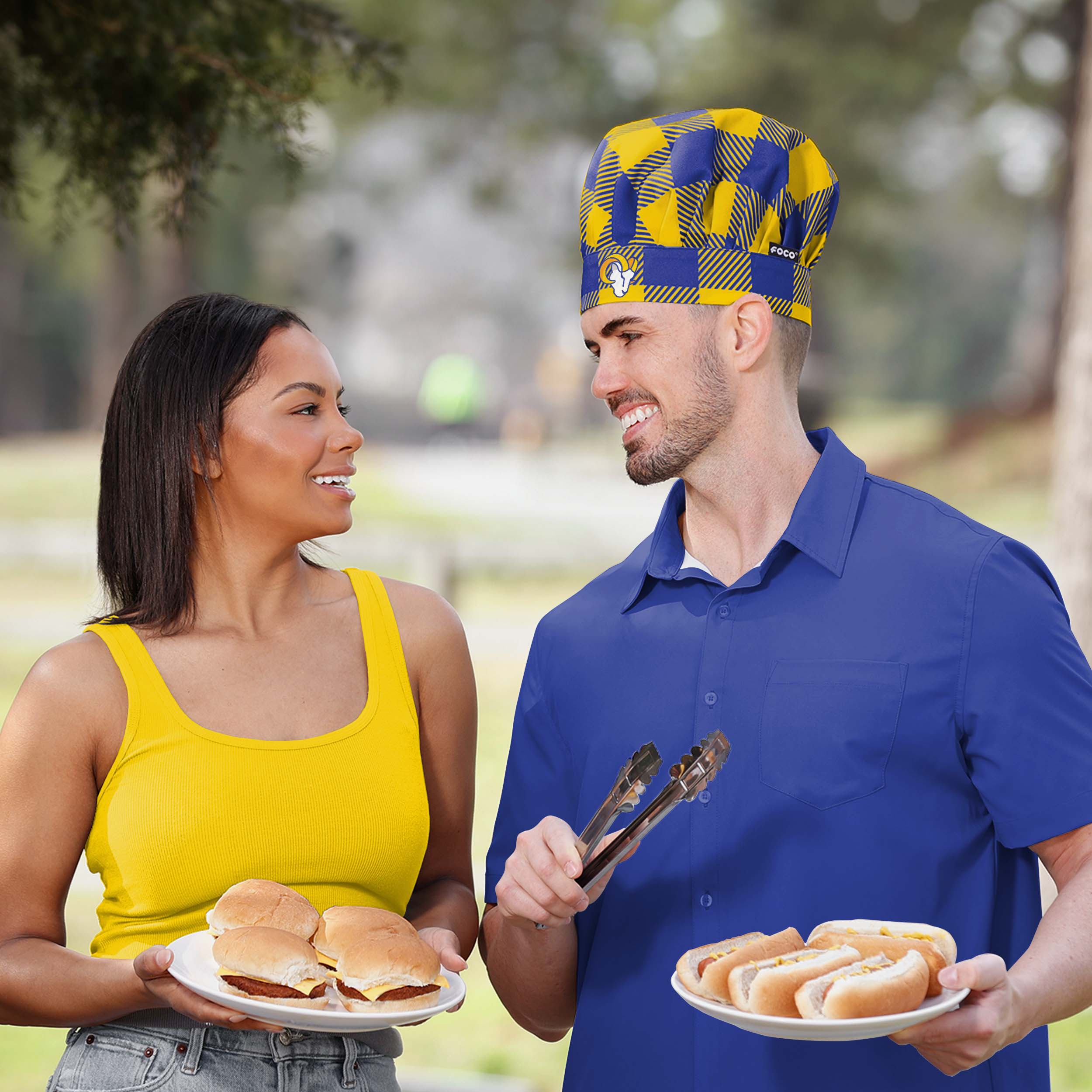 Los Angeles Rams Plaid Chef Hat - Image 3