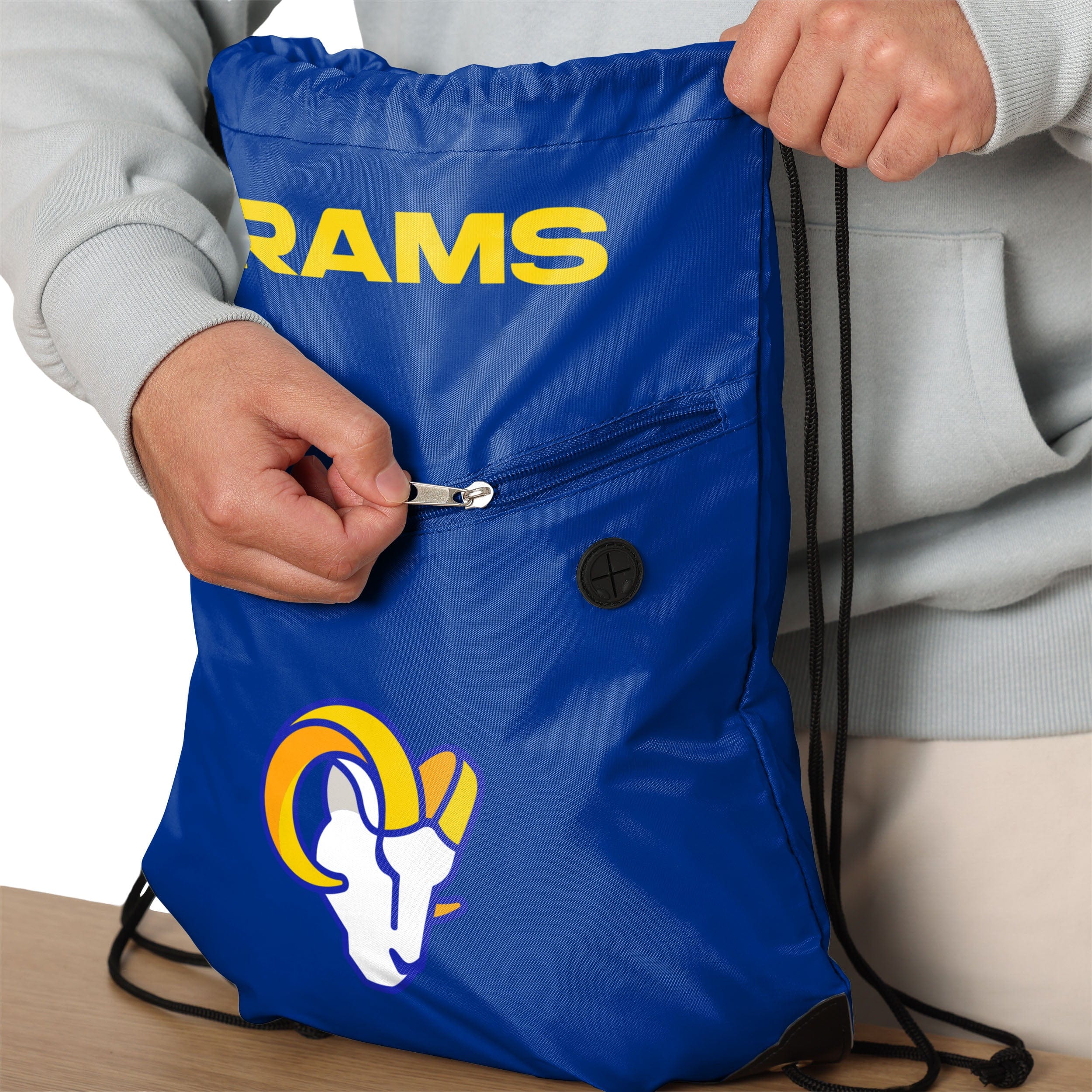 Los Angeles Rams Pocket Drawstring Backpack - Image 4