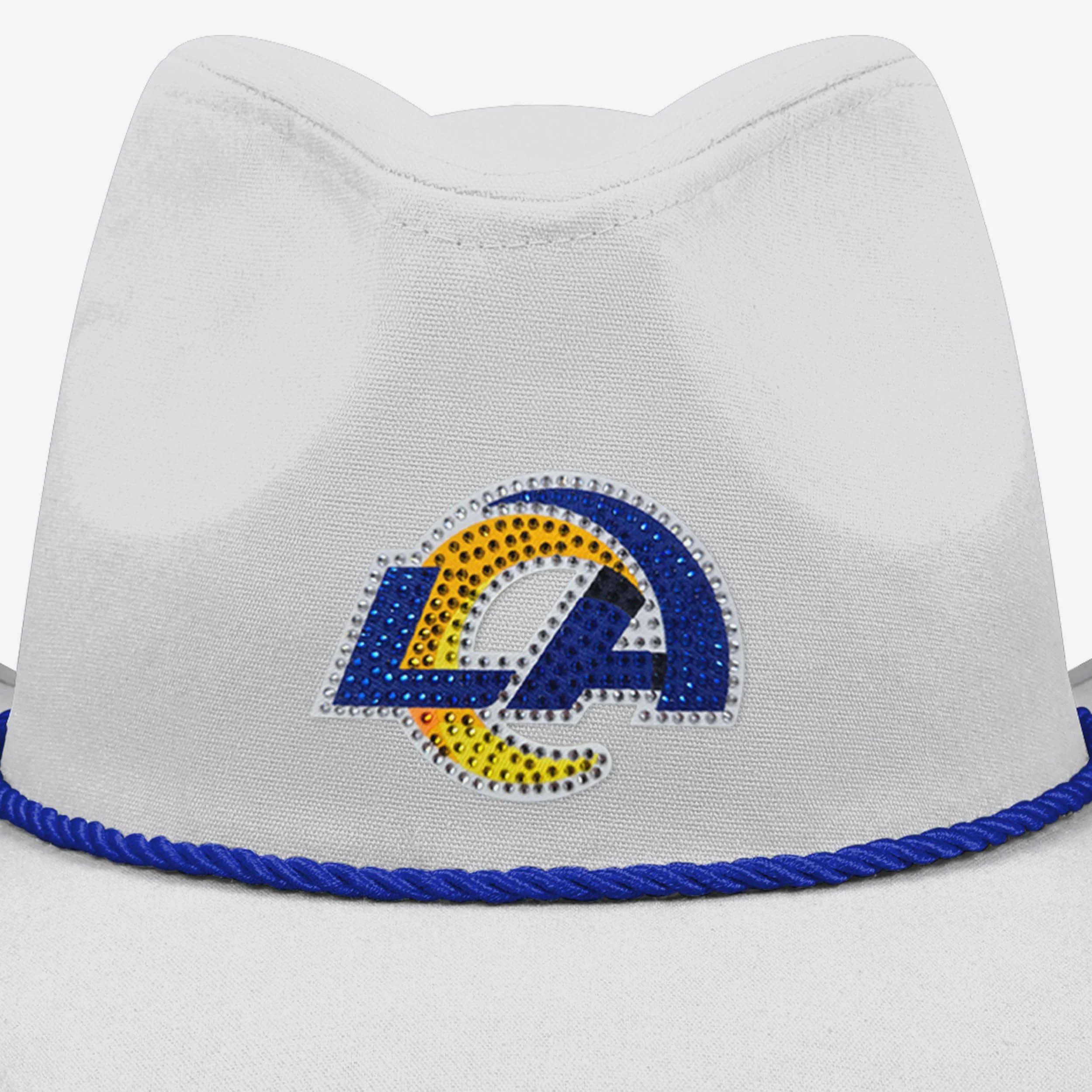Los Angeles Rams White Rhinestone Logo Cowboy Hat - Image 2