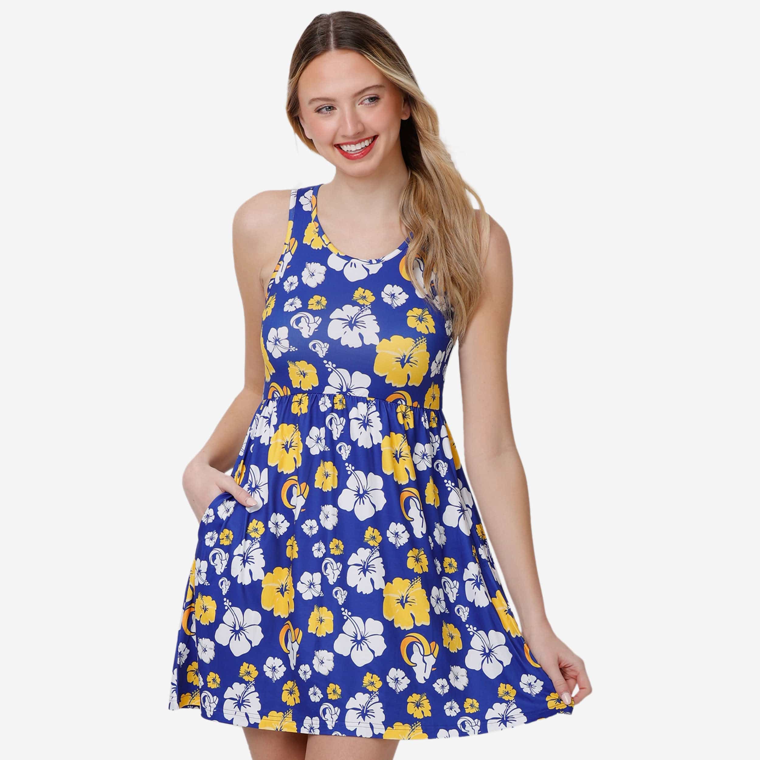 Los Angeles Rams Womens Fan Favorite Floral Sundress