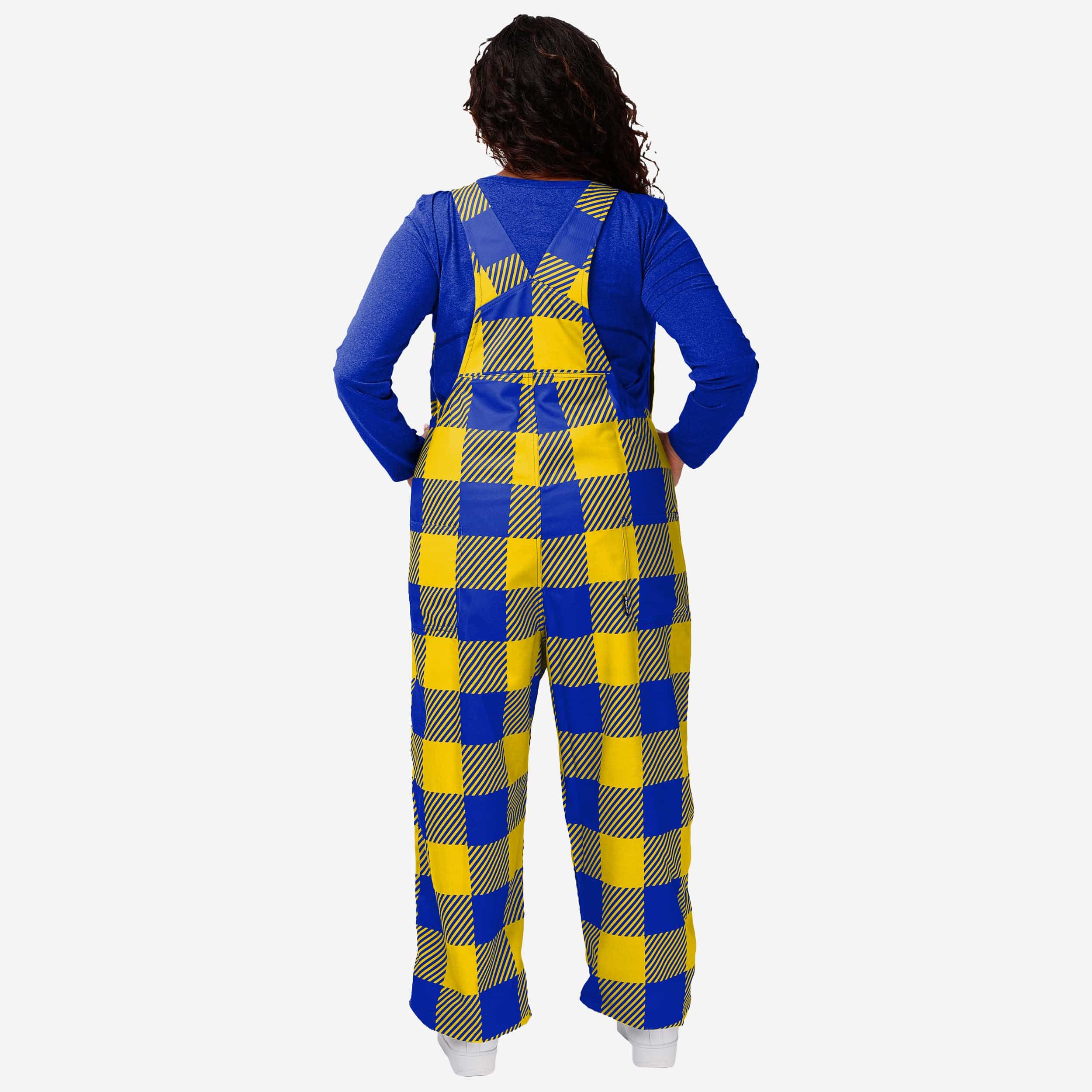 Los Angeles Rams Womens Plaid Bib Overalls - Image 2
