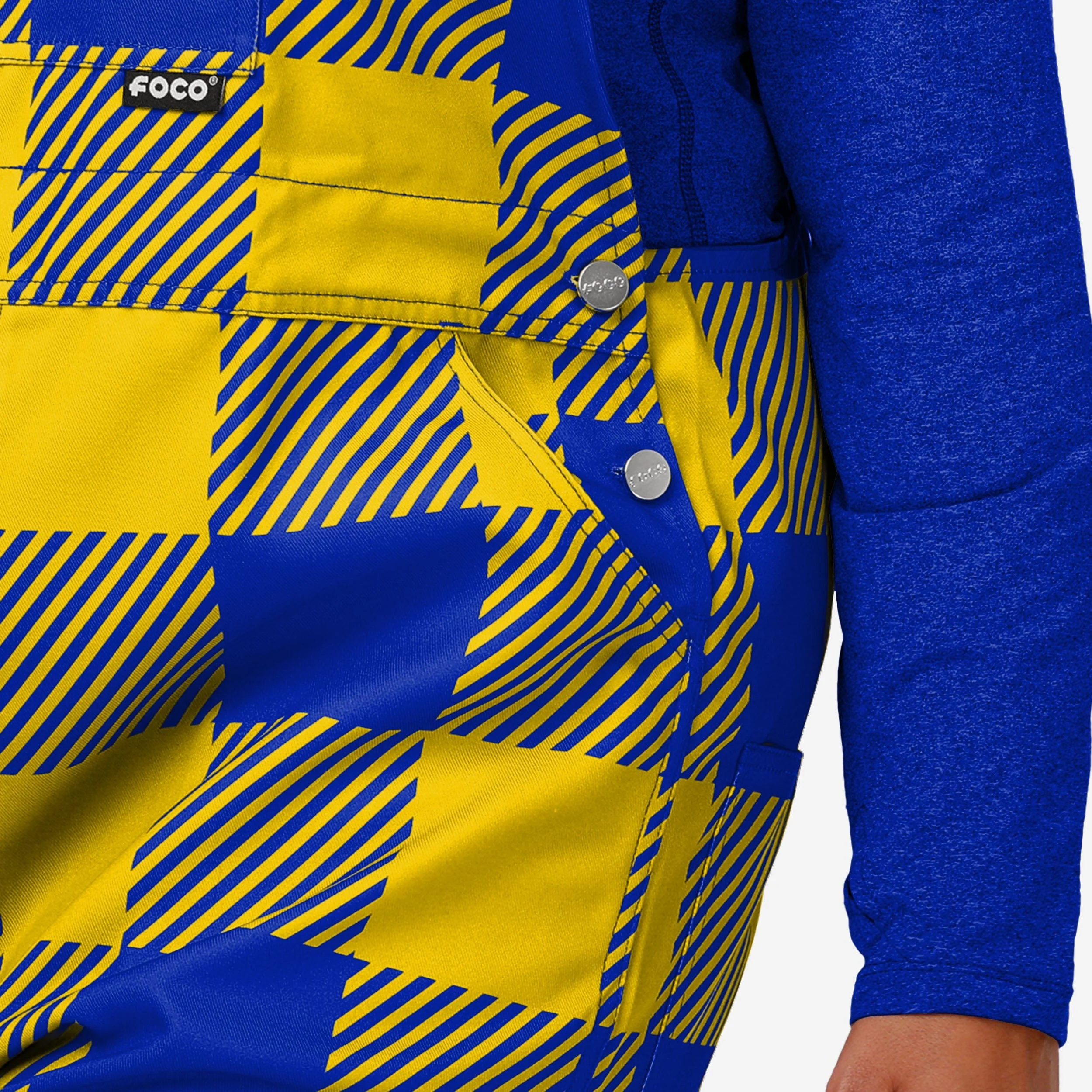 Los Angeles Rams Womens Plaid Bib Overalls - Image 5