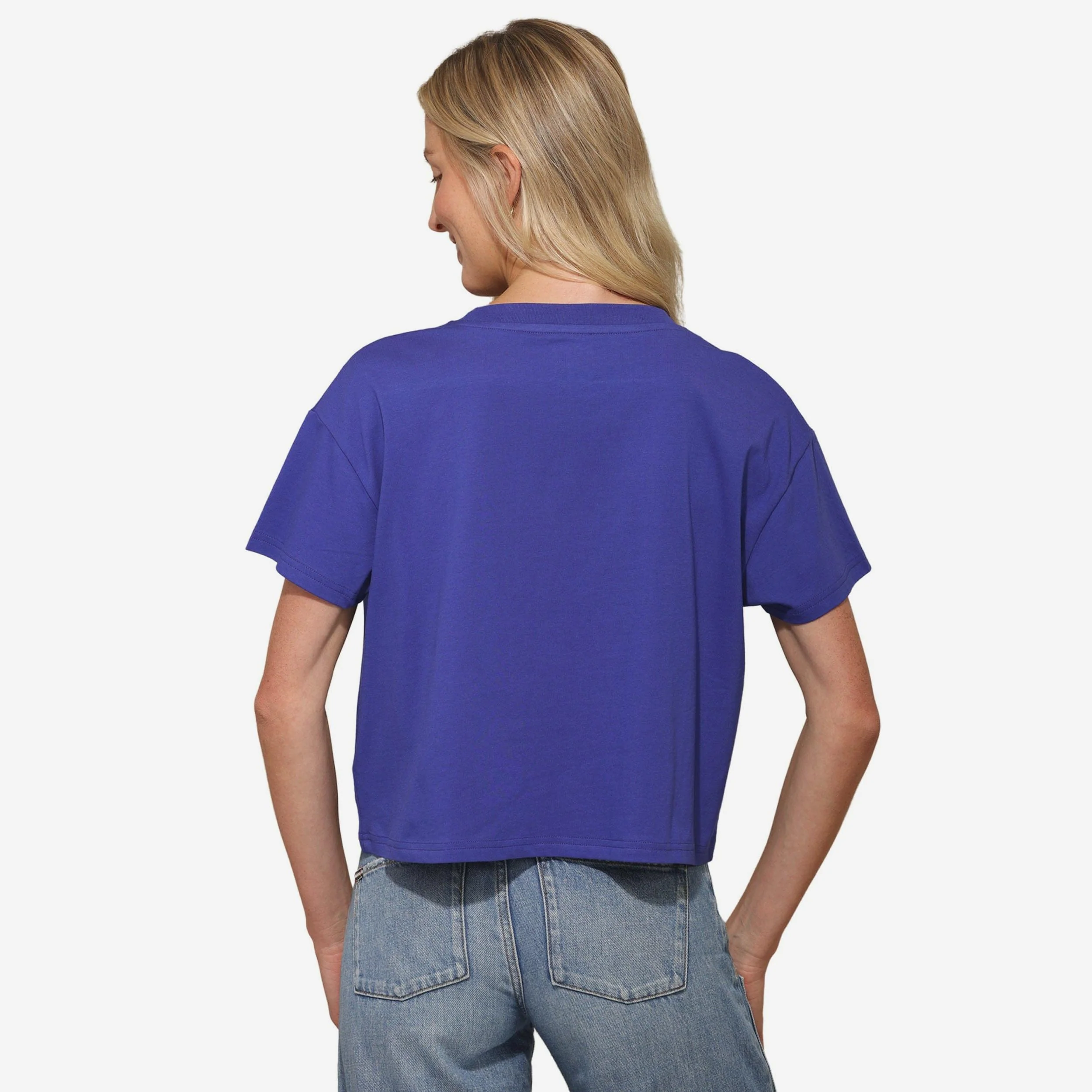 Los Angeles Rams Womens Rhinestone Logo Crop Top - Image 3