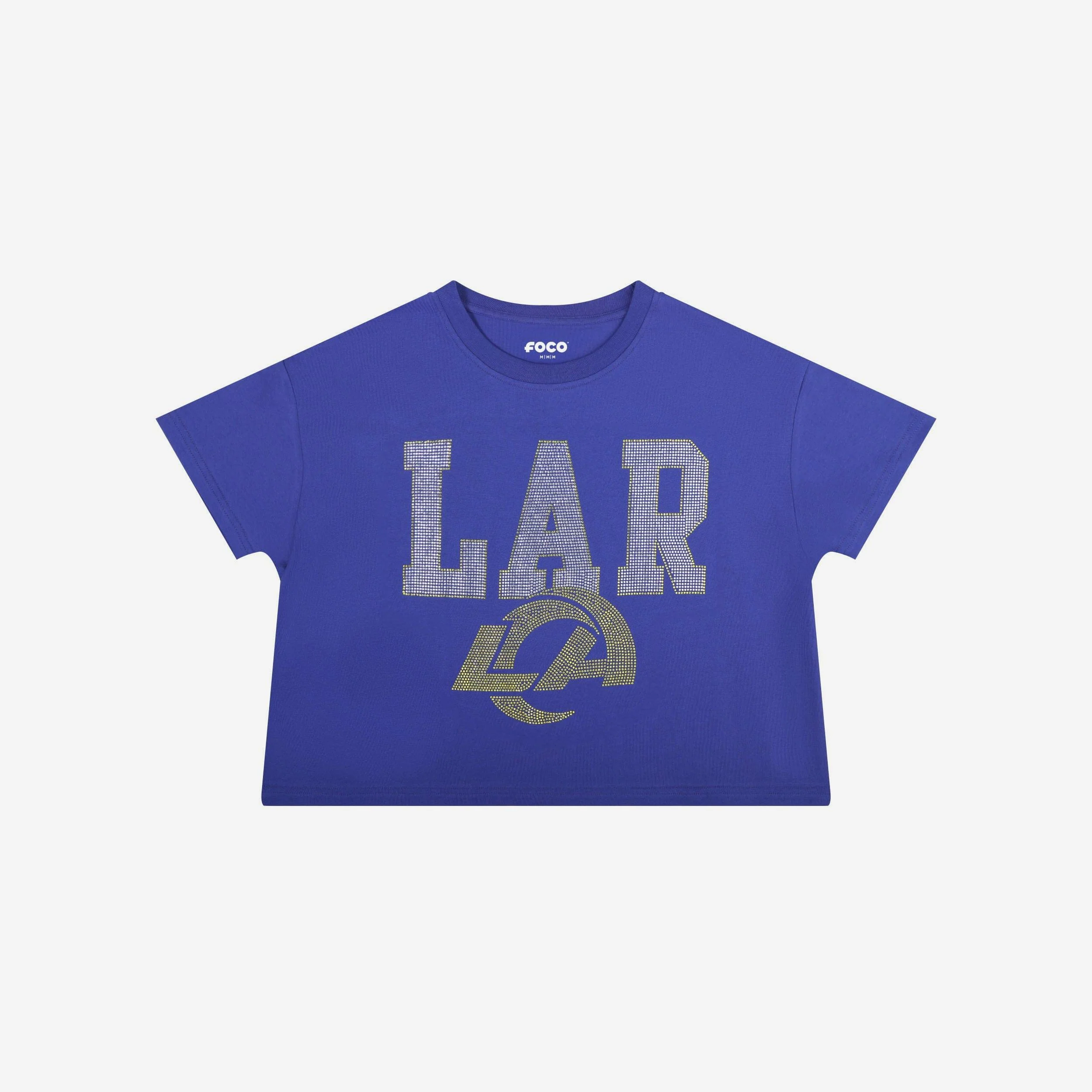 Los Angeles Rams Womens Rhinestone Logo Crop Top - Image 4