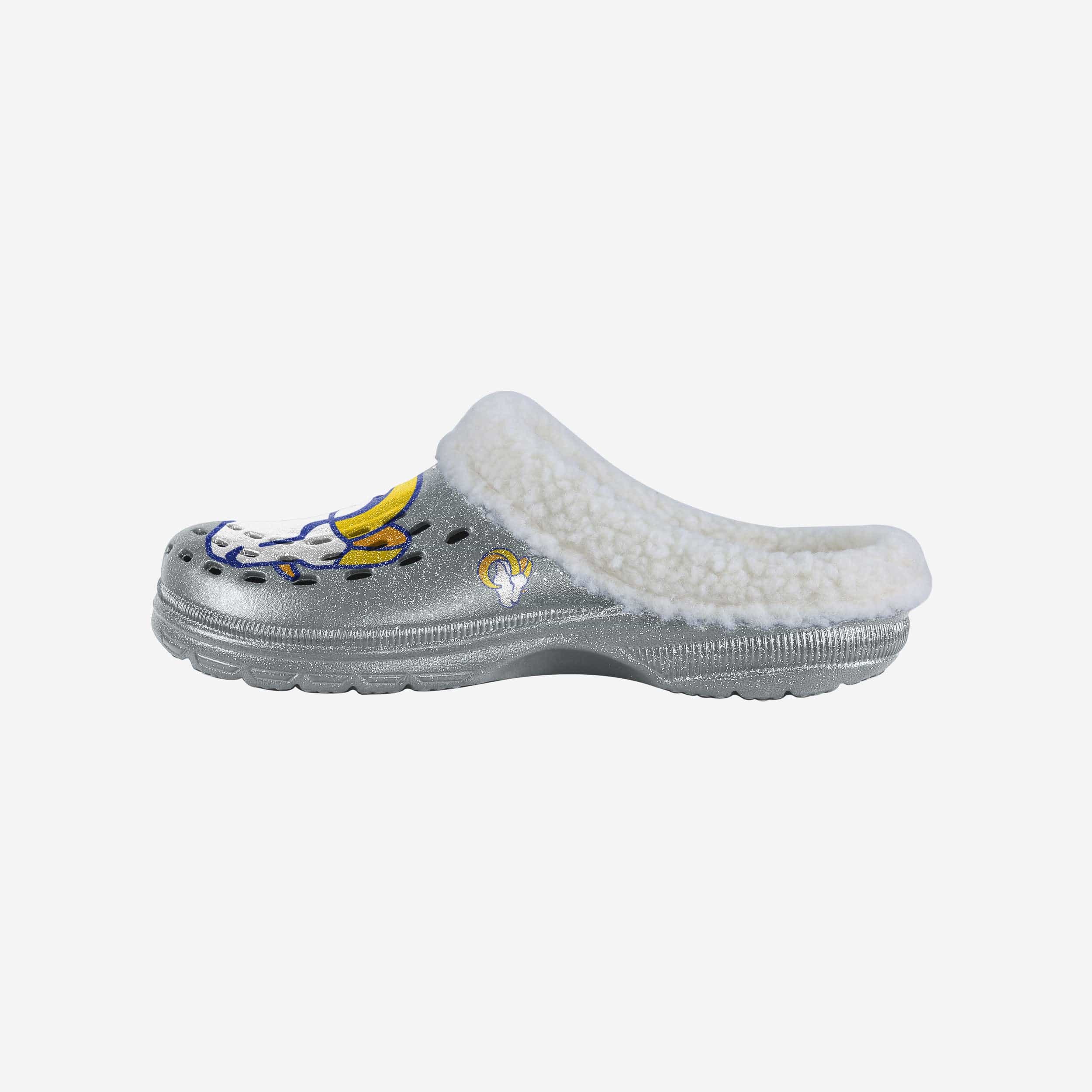 Los Angeles Rams Womens Sherpa Lined Glitter Clog