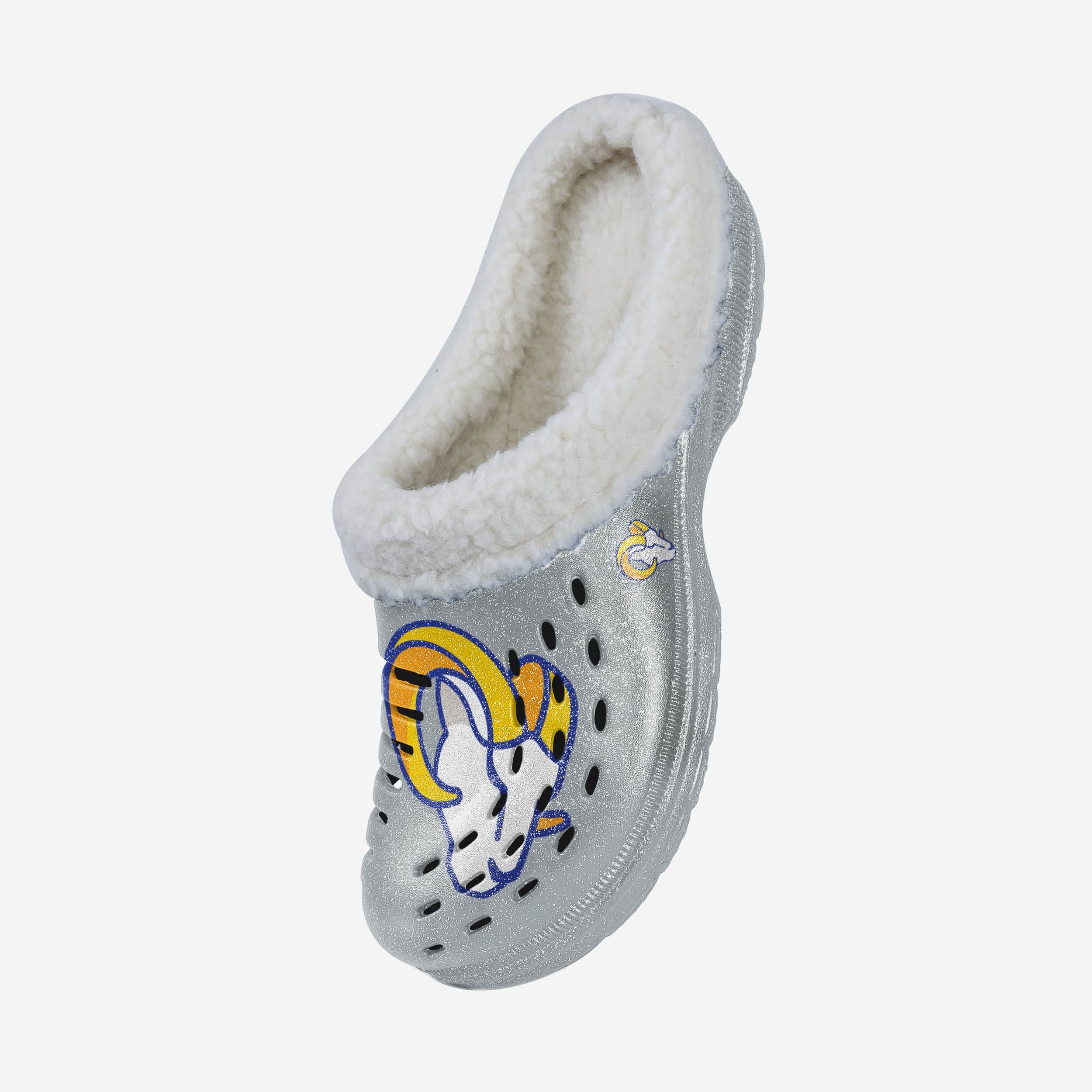 Los Angeles Rams Womens Sherpa Lined Glitter Clog - Image 2