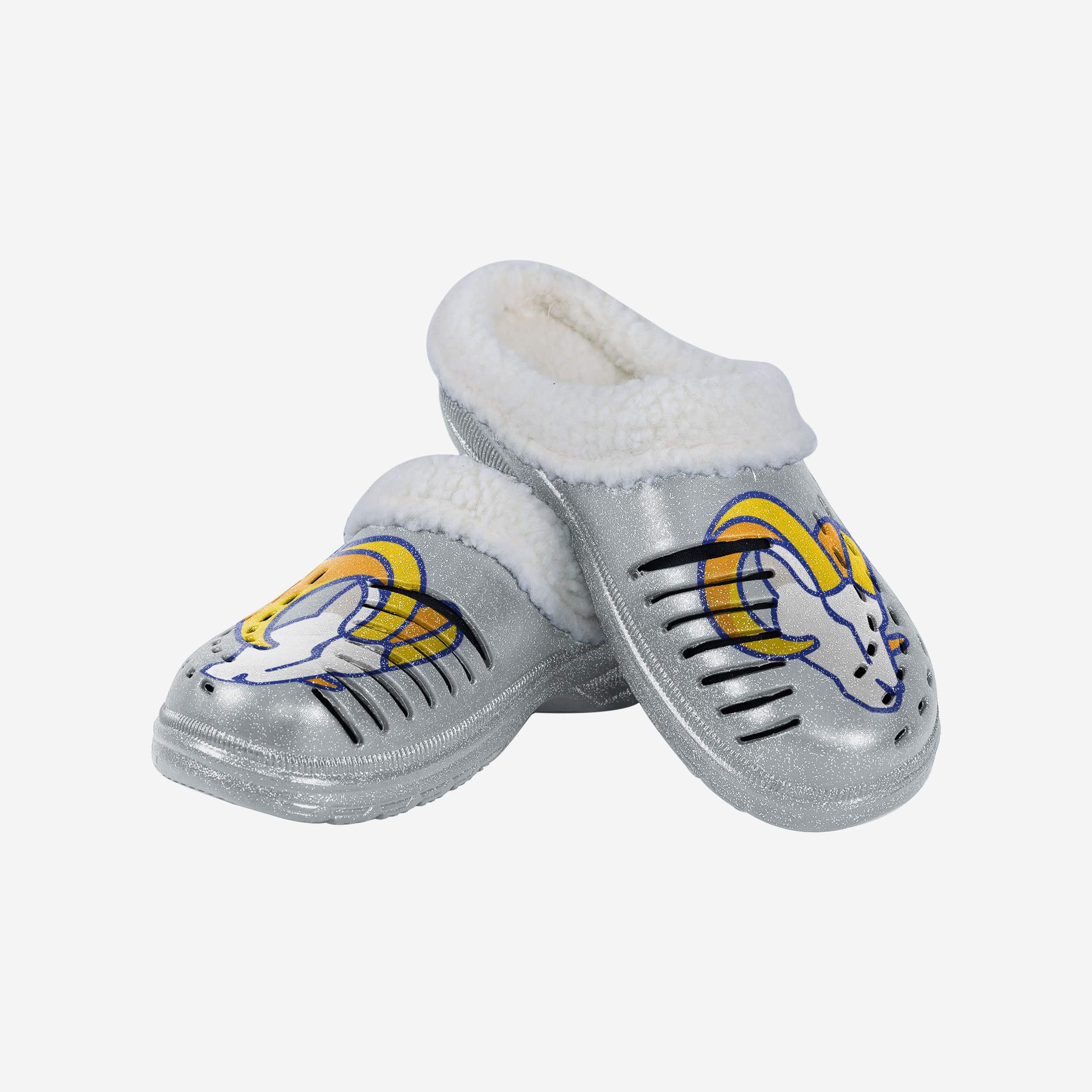 Los Angeles Rams Womens Sherpa Lined Glitter Clog - Image 3