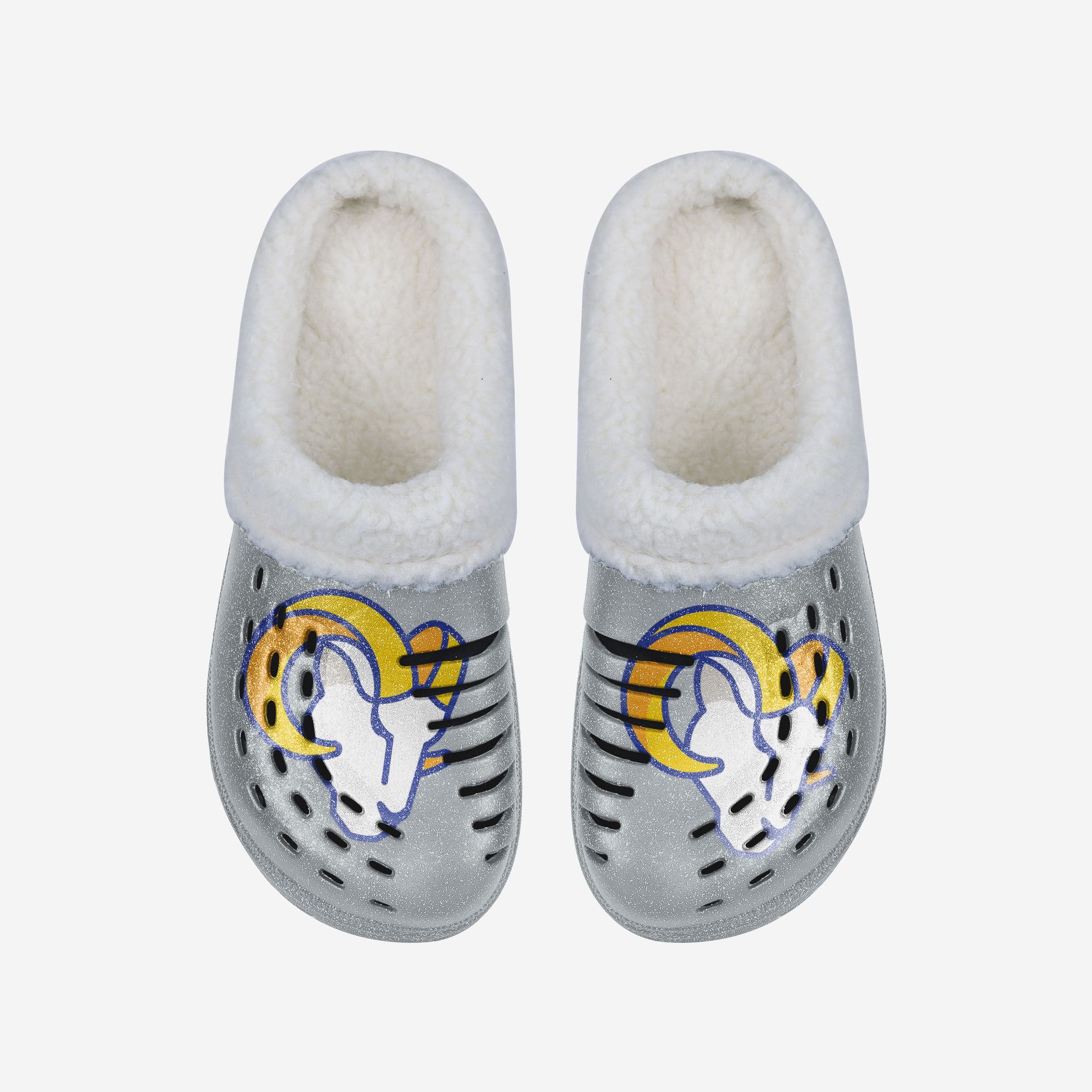 Los Angeles Rams Womens Sherpa Lined Glitter Clog - Image 4