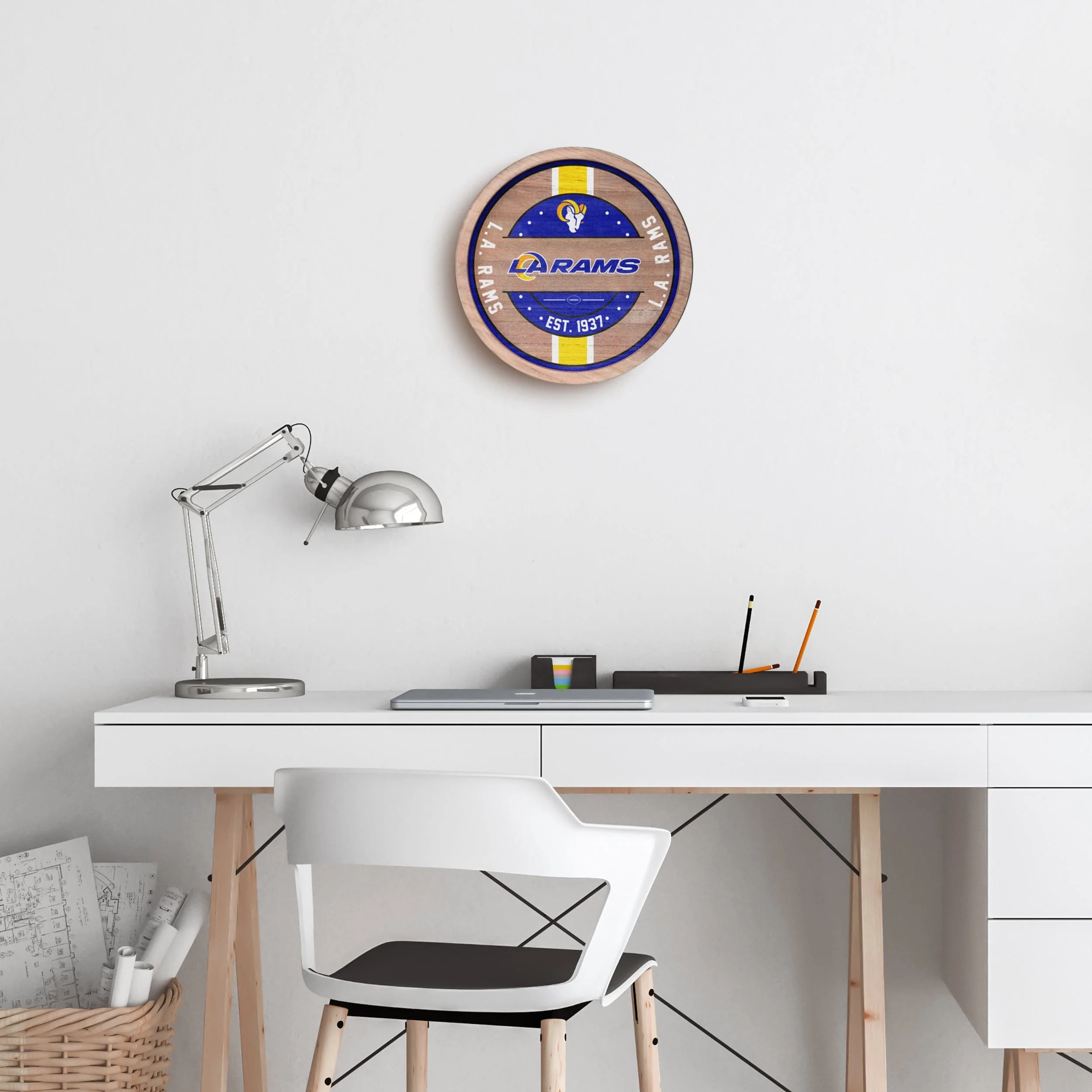 Los Angeles Rams Wooden Barrel Sign - Image 3