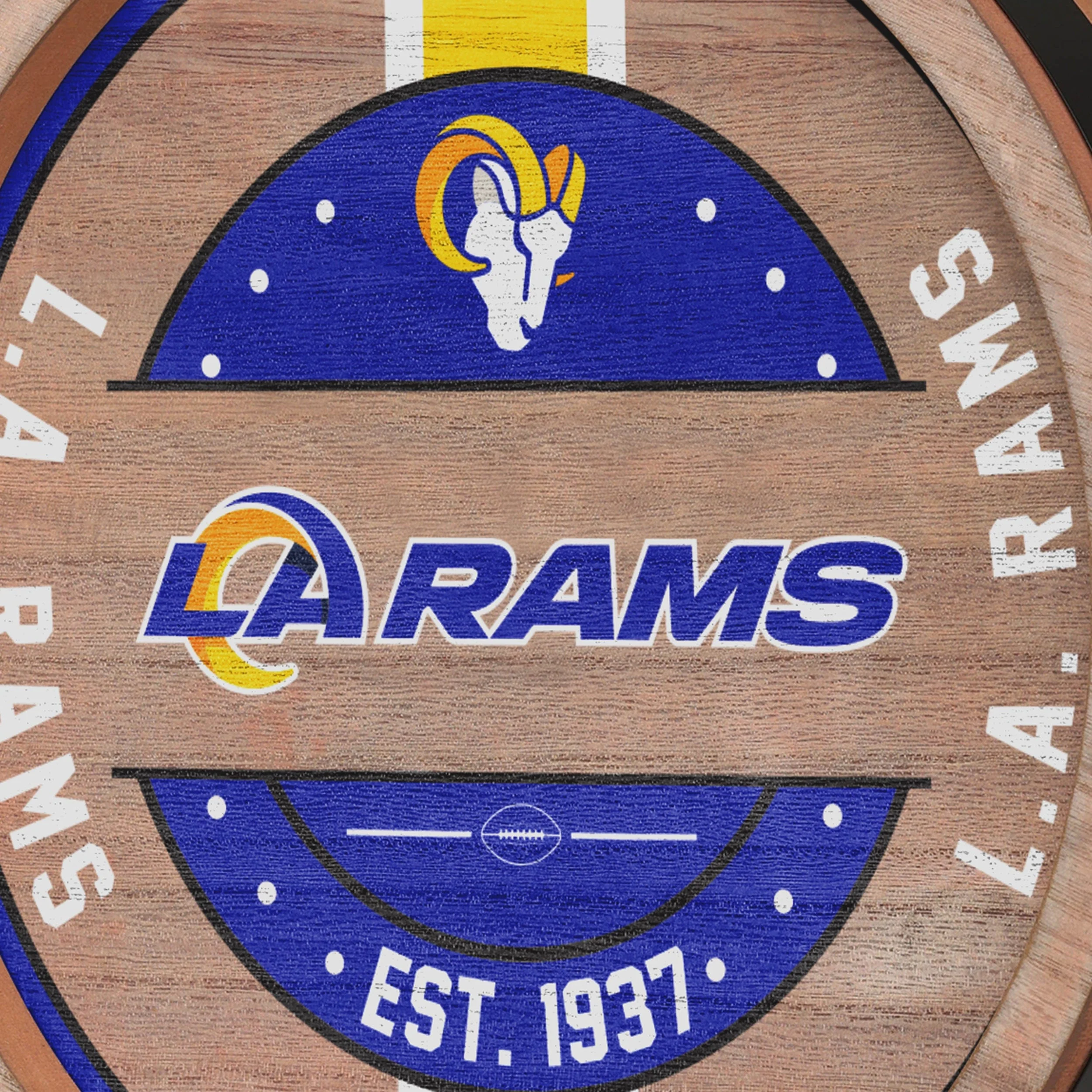 Los Angeles Rams Wooden Barrel Sign - Image 4