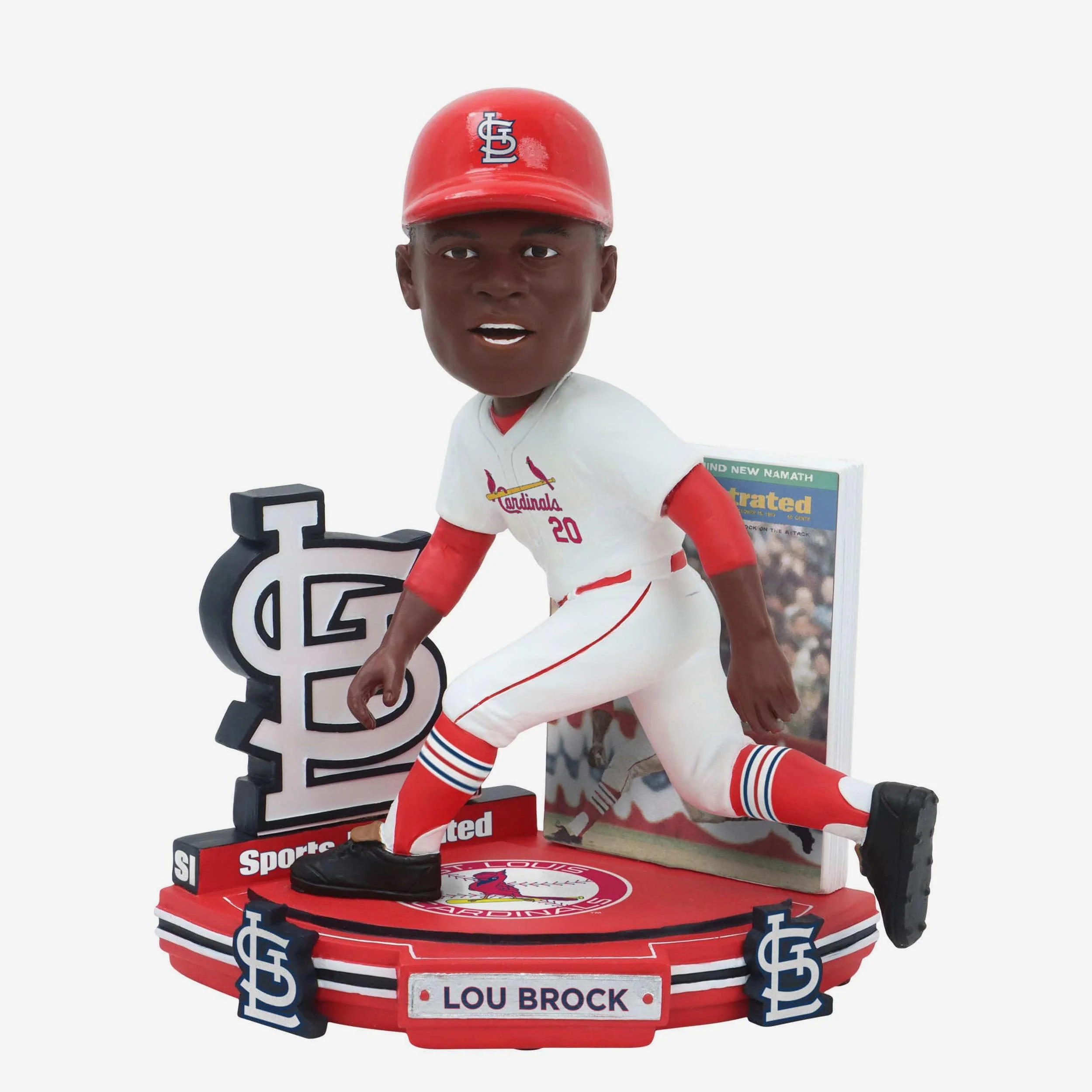 Lou Brock St Louis Cardinals 1967 World Series Sports Illustrated Cover Bobblehead