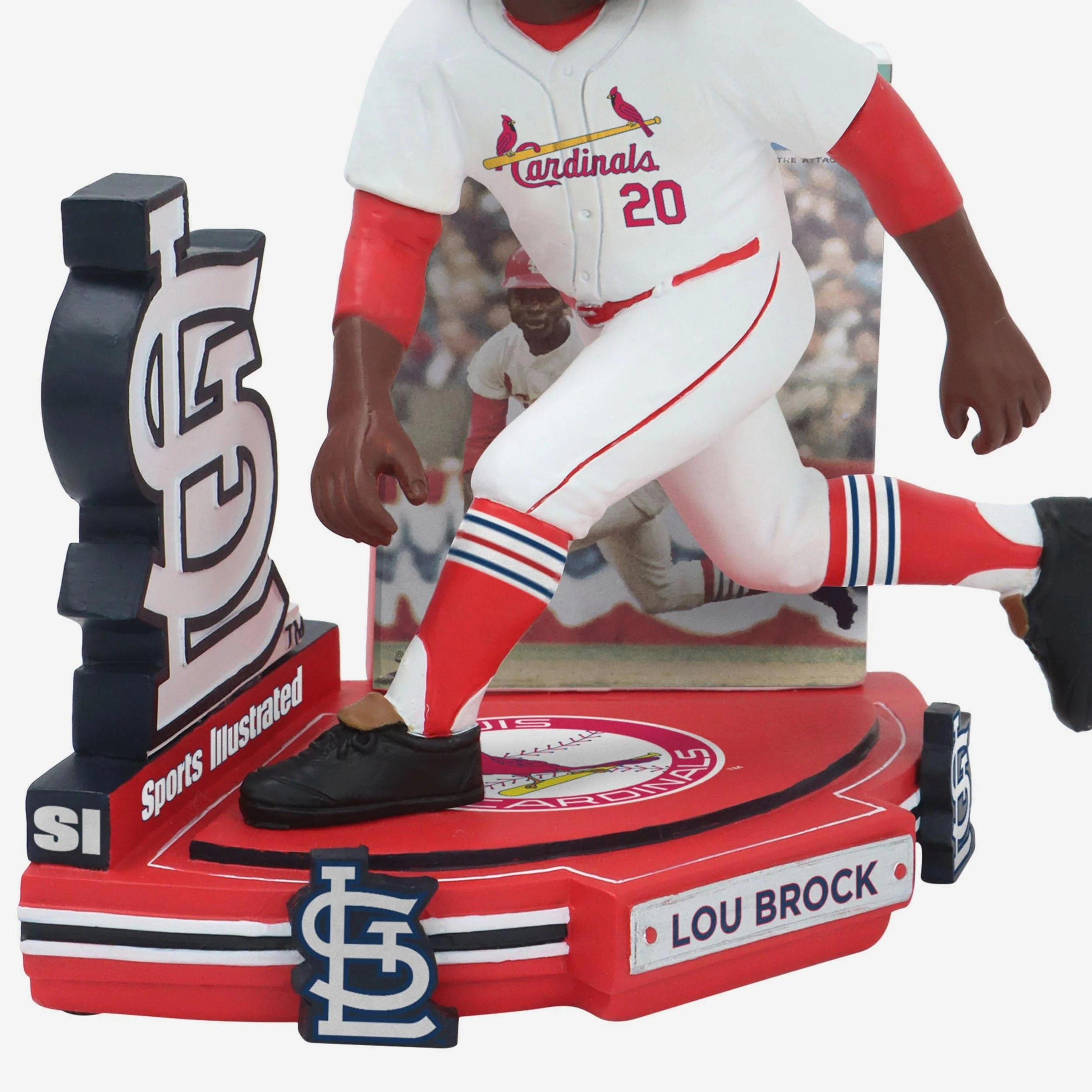 Lou Brock St Louis Cardinals 1967 World Series Sports Illustrated Cover Bobblehead - Image 3