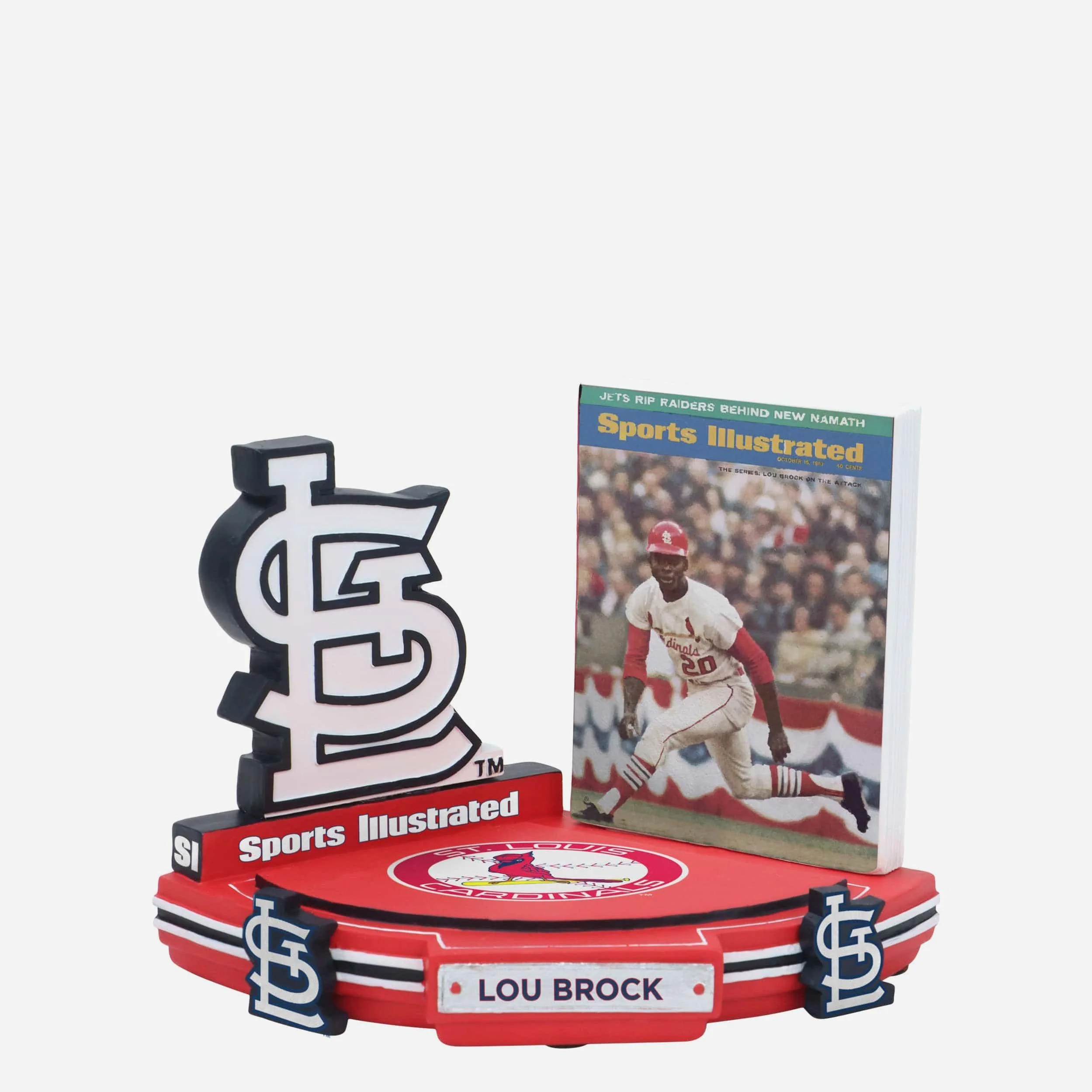 Lou Brock St Louis Cardinals 1967 World Series Sports Illustrated Cover Bobblehead - Image 4