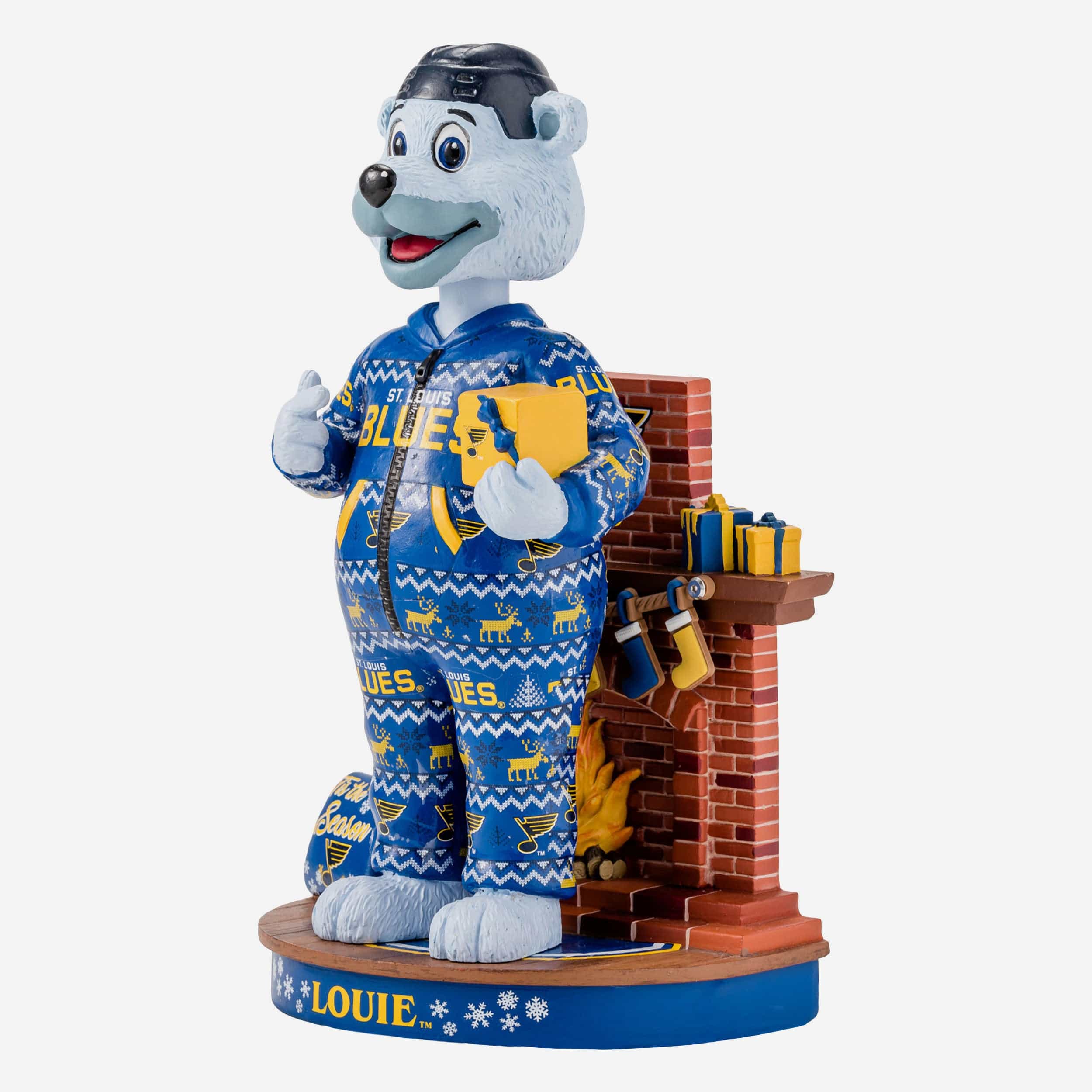 Louie St Louis Blues Holiday Mascot Bobblehead - Image 4
