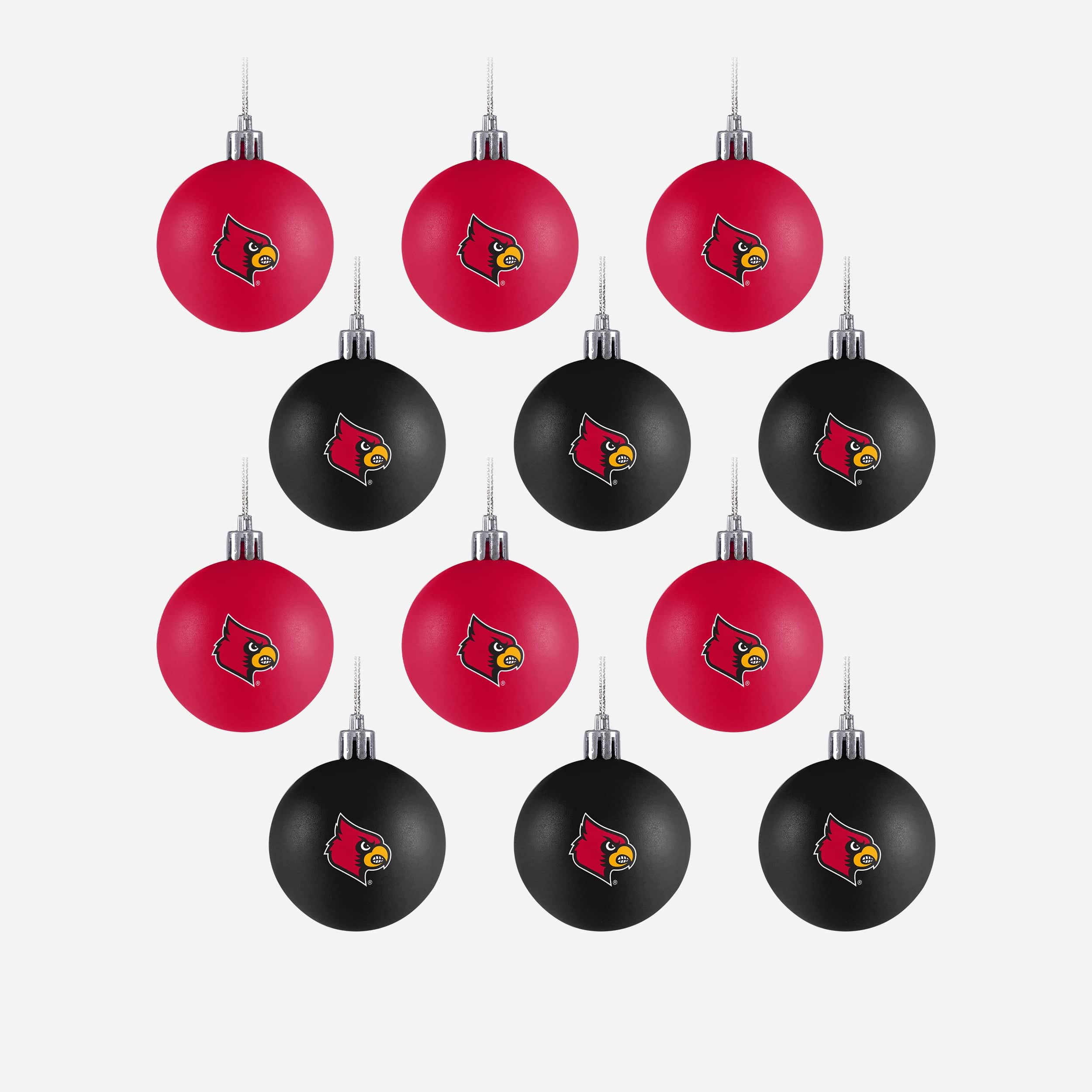Louisville Cardinals 12 Pack Plastic Ball Ornament Set