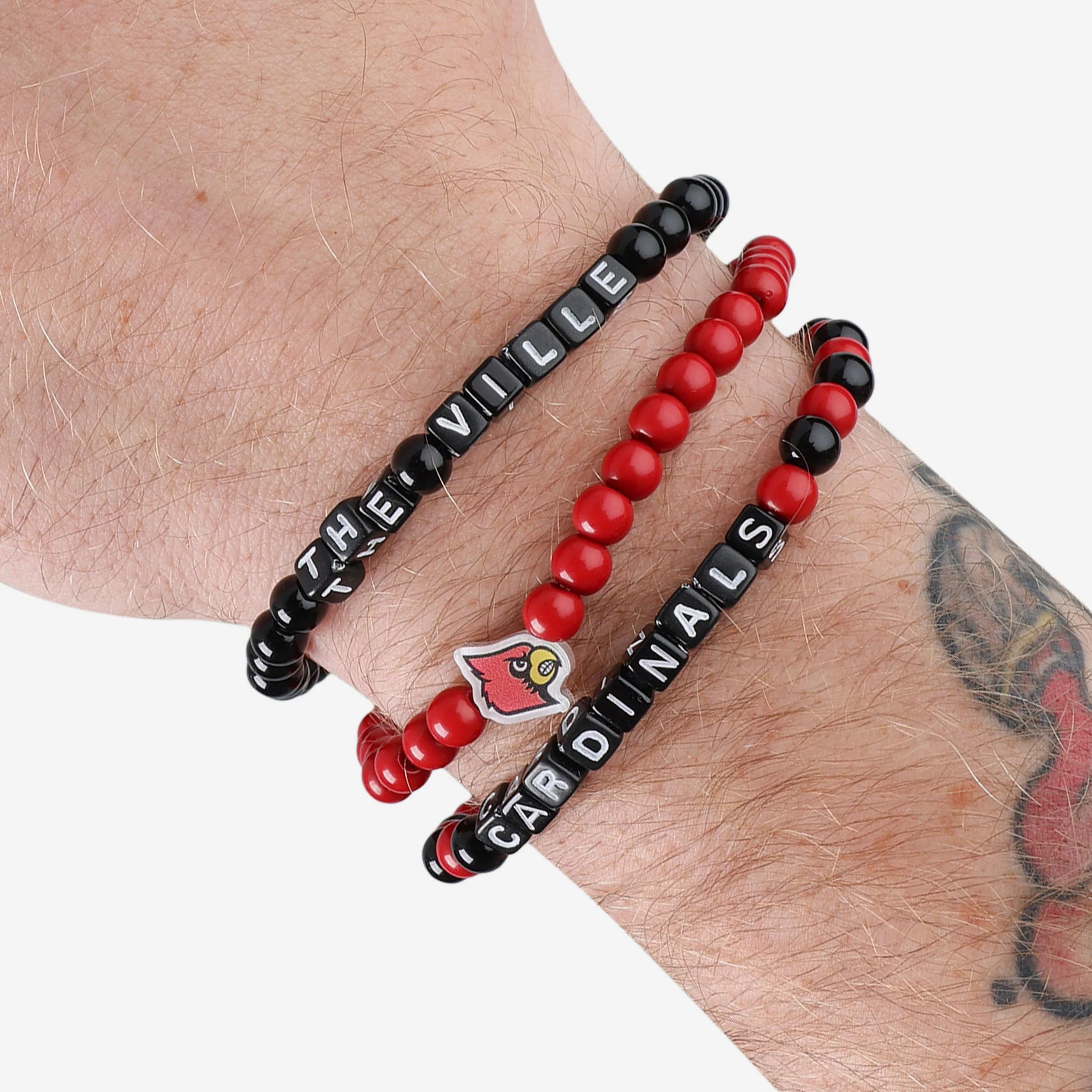 Louisville Cardinals 3 Pack Beaded Friendship Bracelet - Image 4