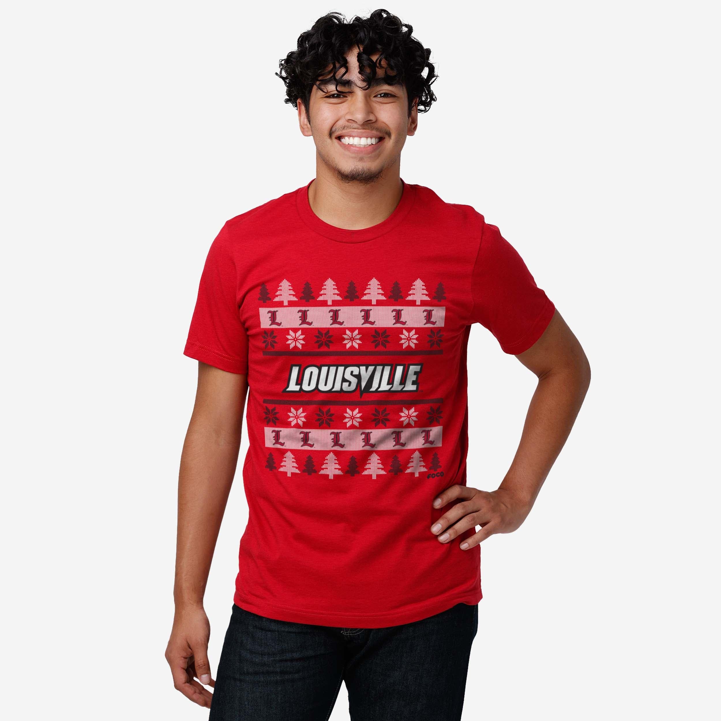 Louisville Cardinals Holiday Sweater T-Shirt - Image 2