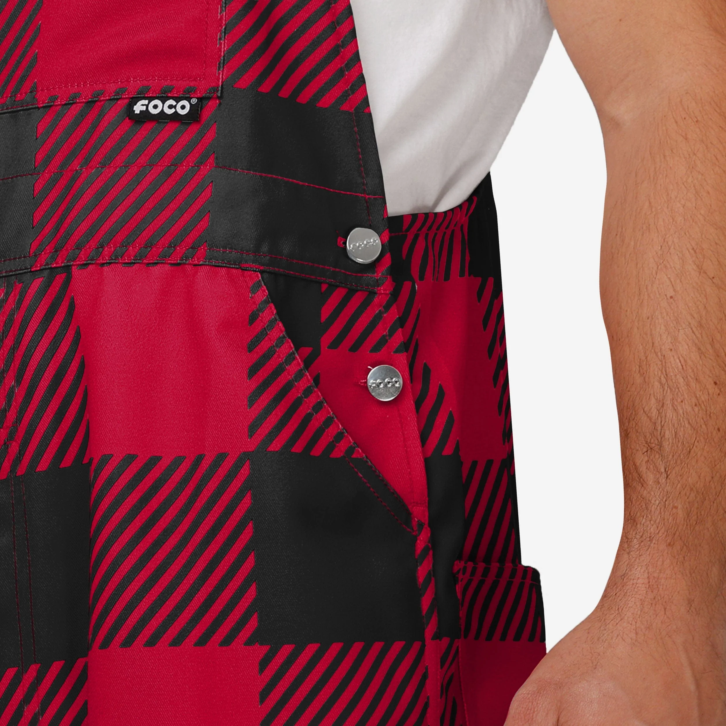 Louisville Cardinals Mens Plaid Bib Overalls - Image 5