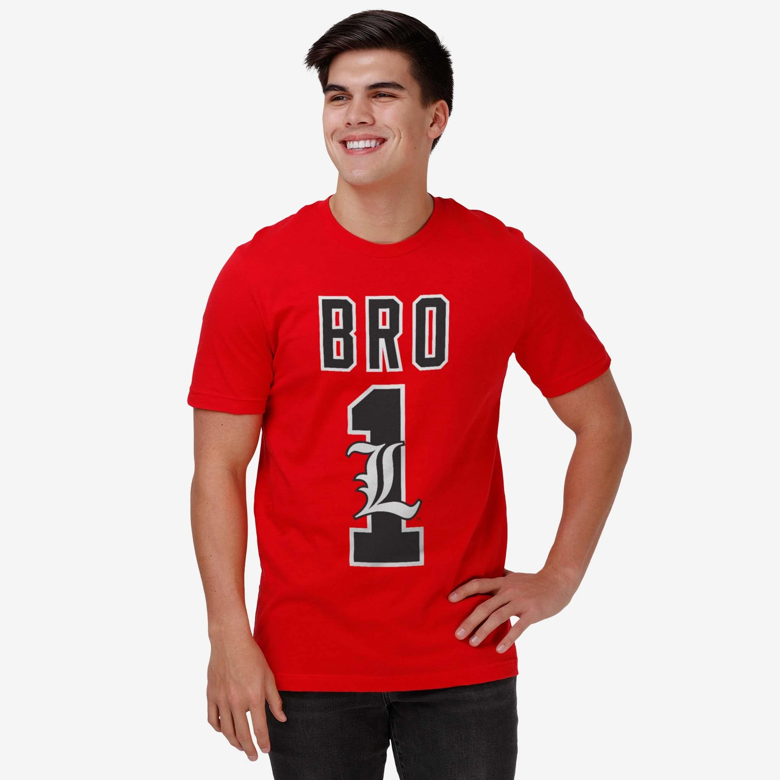 Louisville Cardinals Number 1 Bro T-Shirt - Image 2