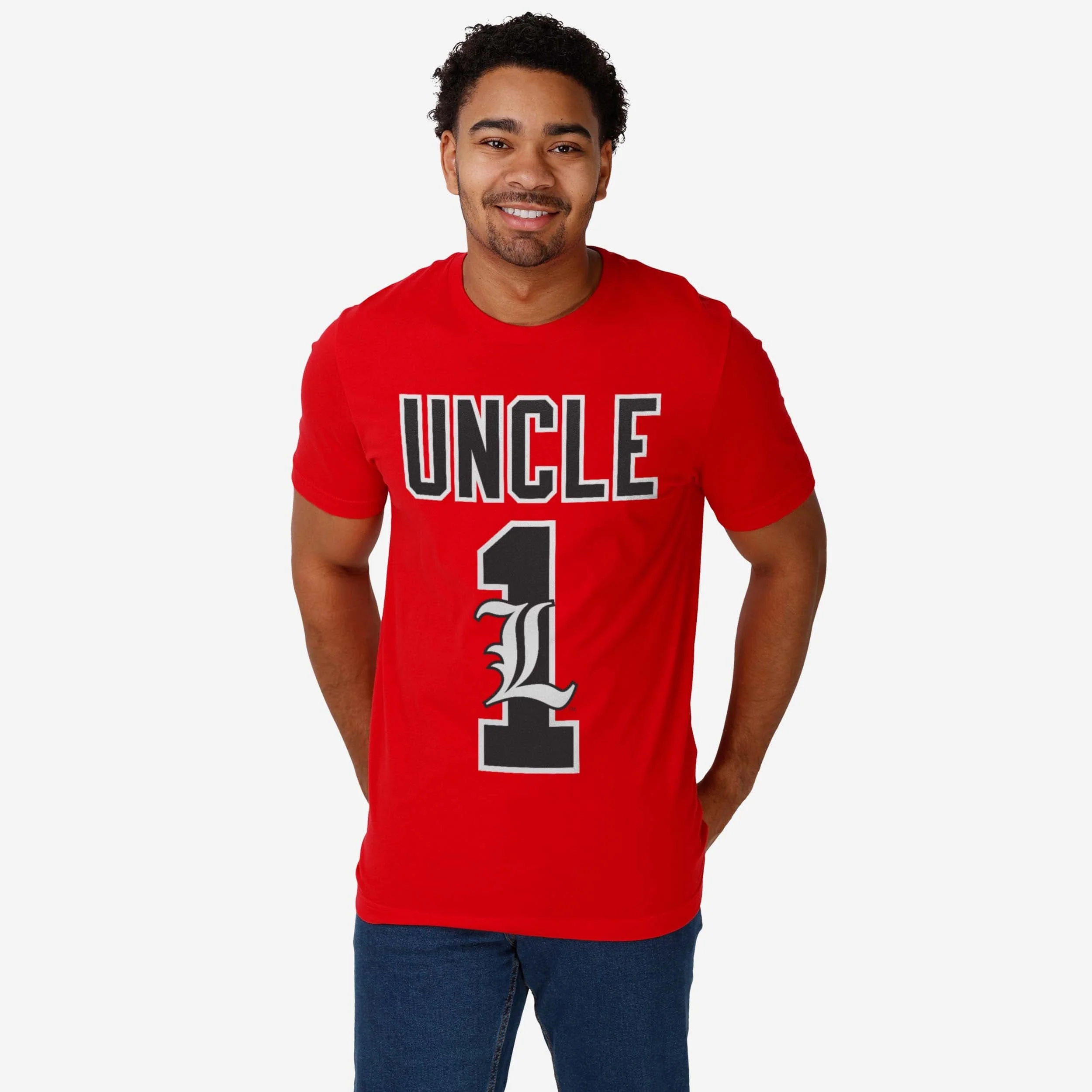 Louisville Cardinals Number 1 Uncle T-Shirt - Image 2