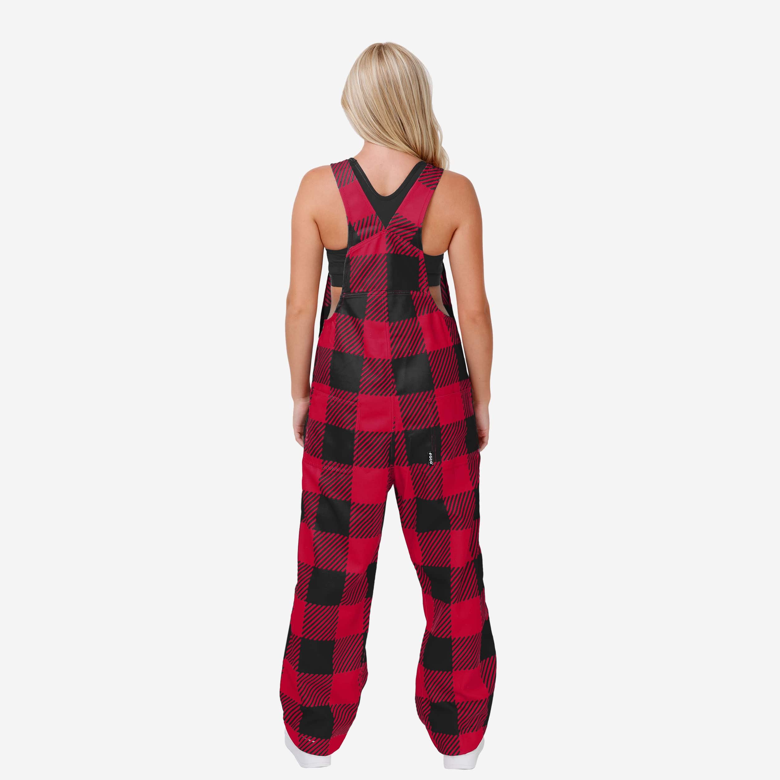 Louisville Cardinals Womens Plaid Bib Overalls - Image 2