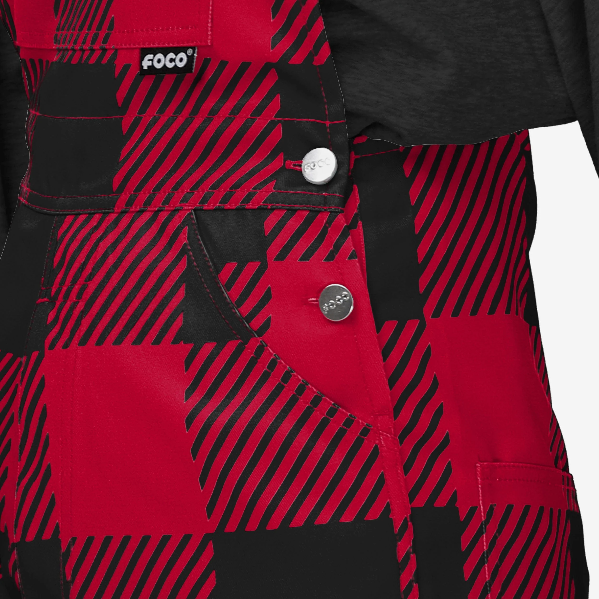 Louisville Cardinals Womens Plaid Bib Overalls - Image 5