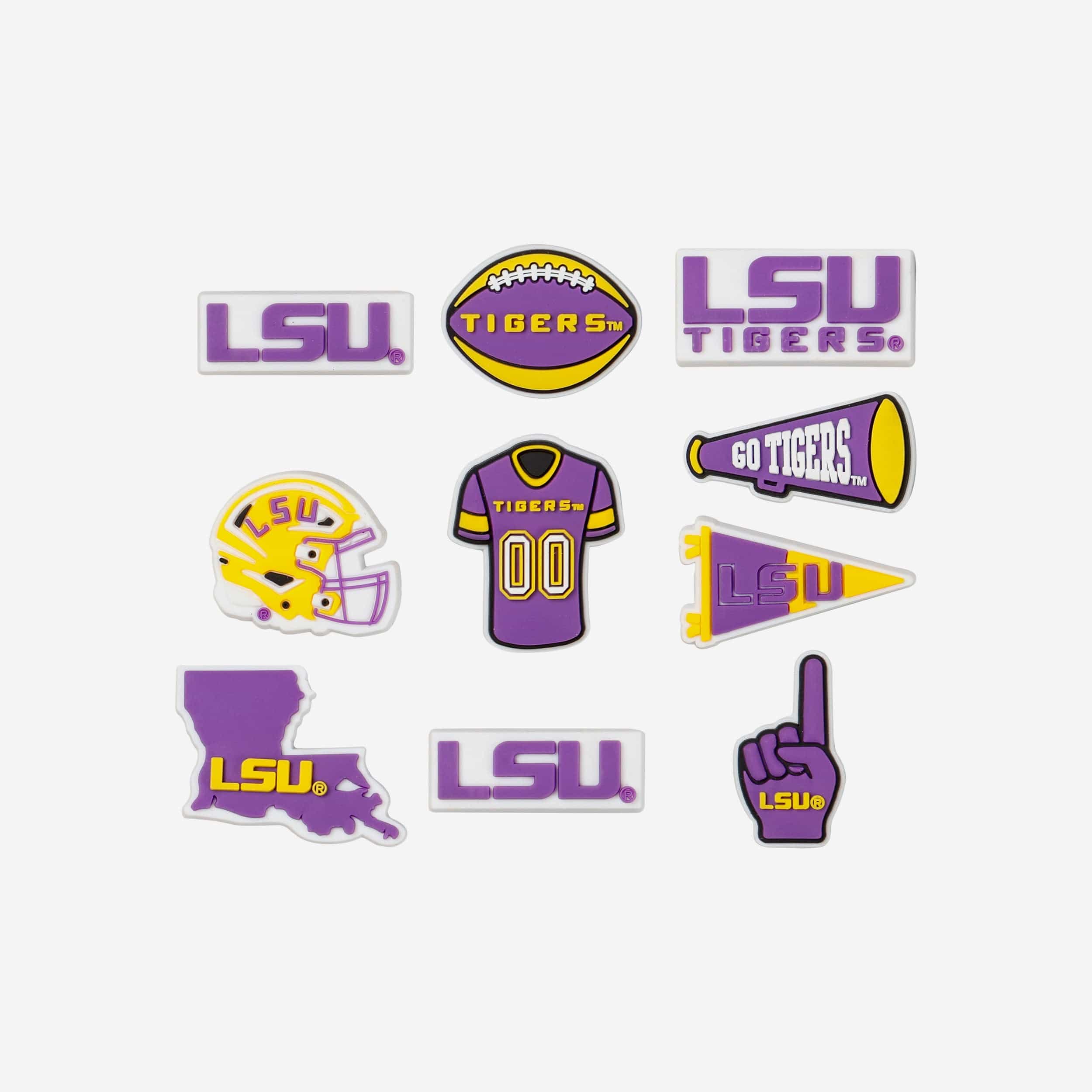 Lsu Tigers 10 Pack Team Clog Charms