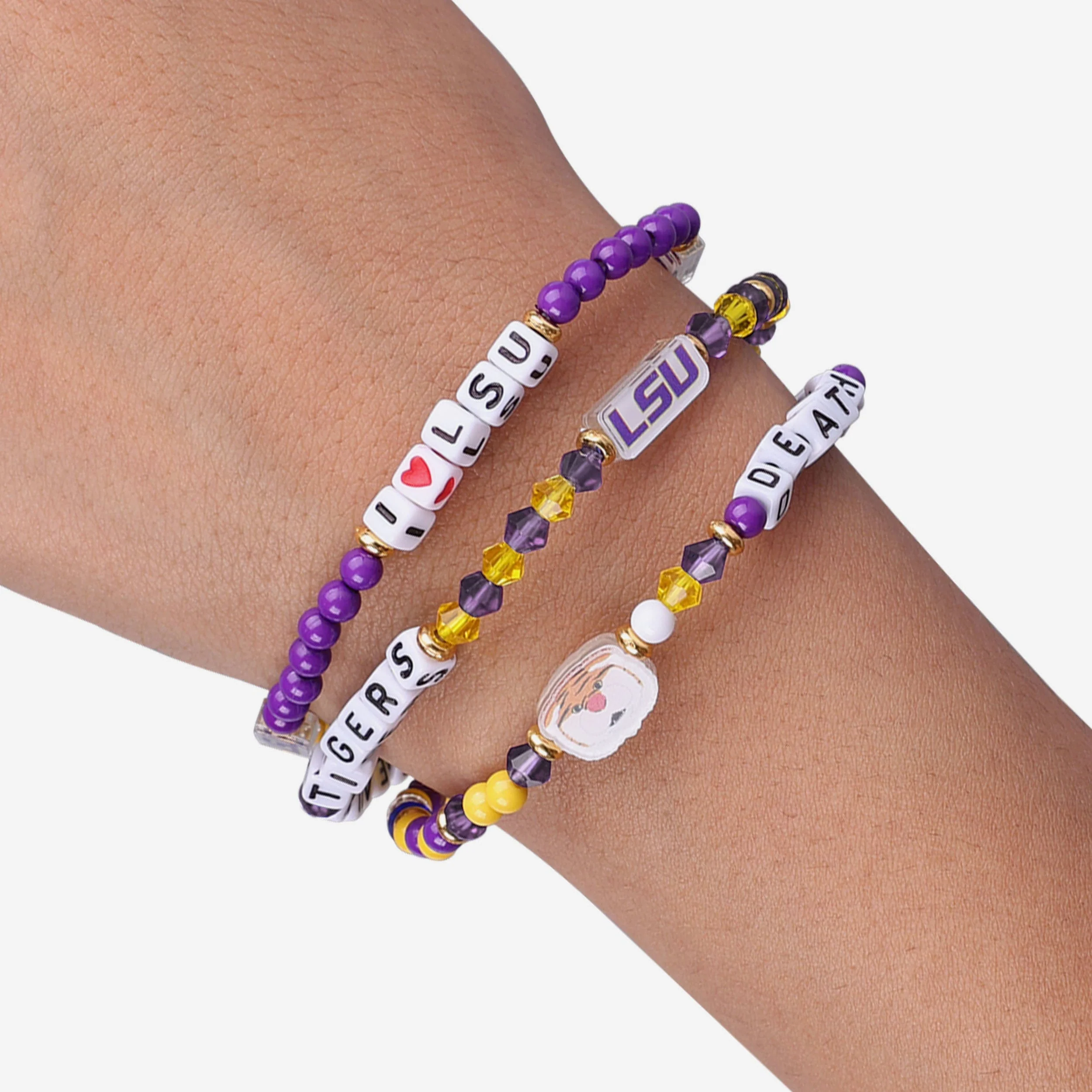 LSU Tigers 3 Pack Friendship Bracelet - Image 4