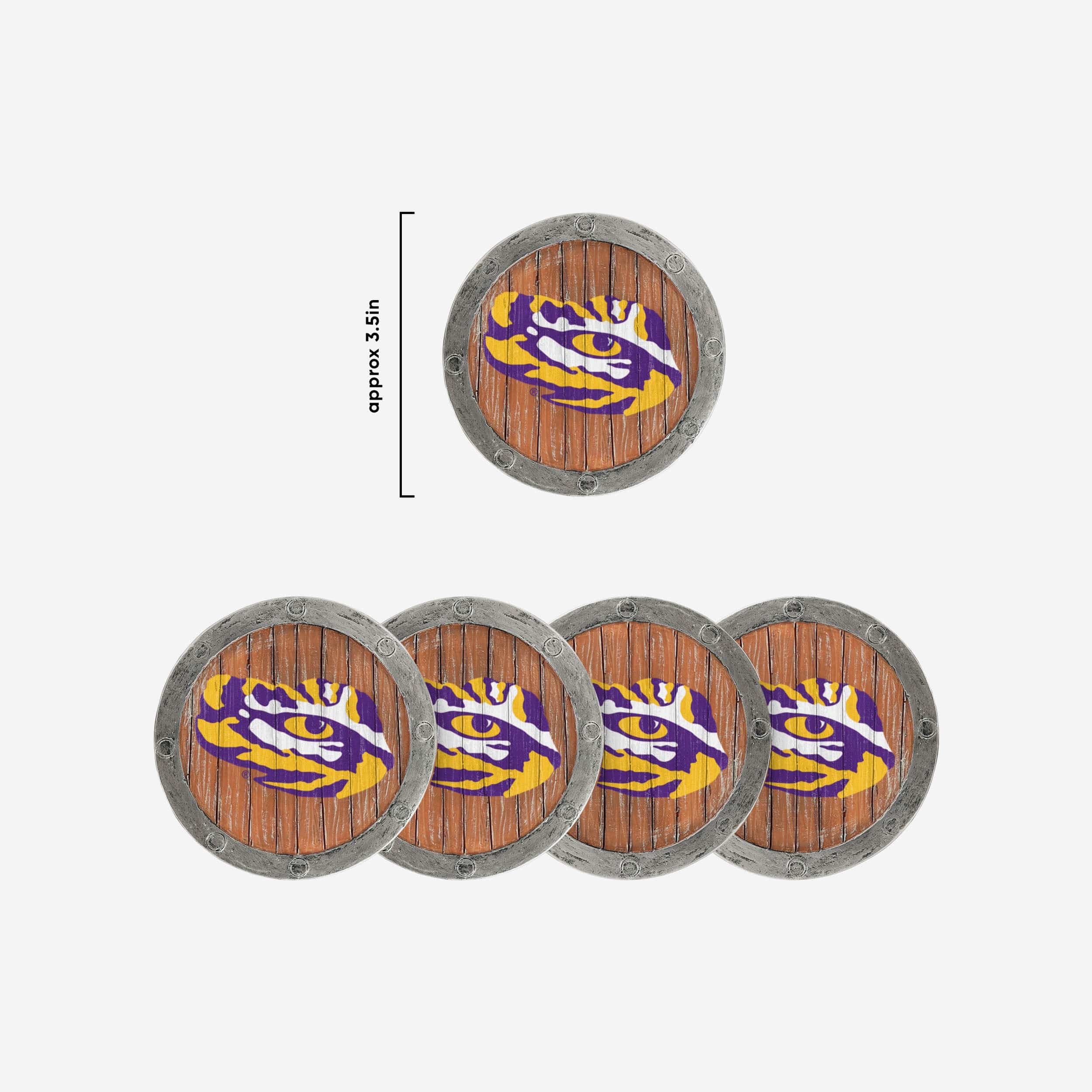 LSU Tigers 5 Pack Barrel Coaster Set - Image 5