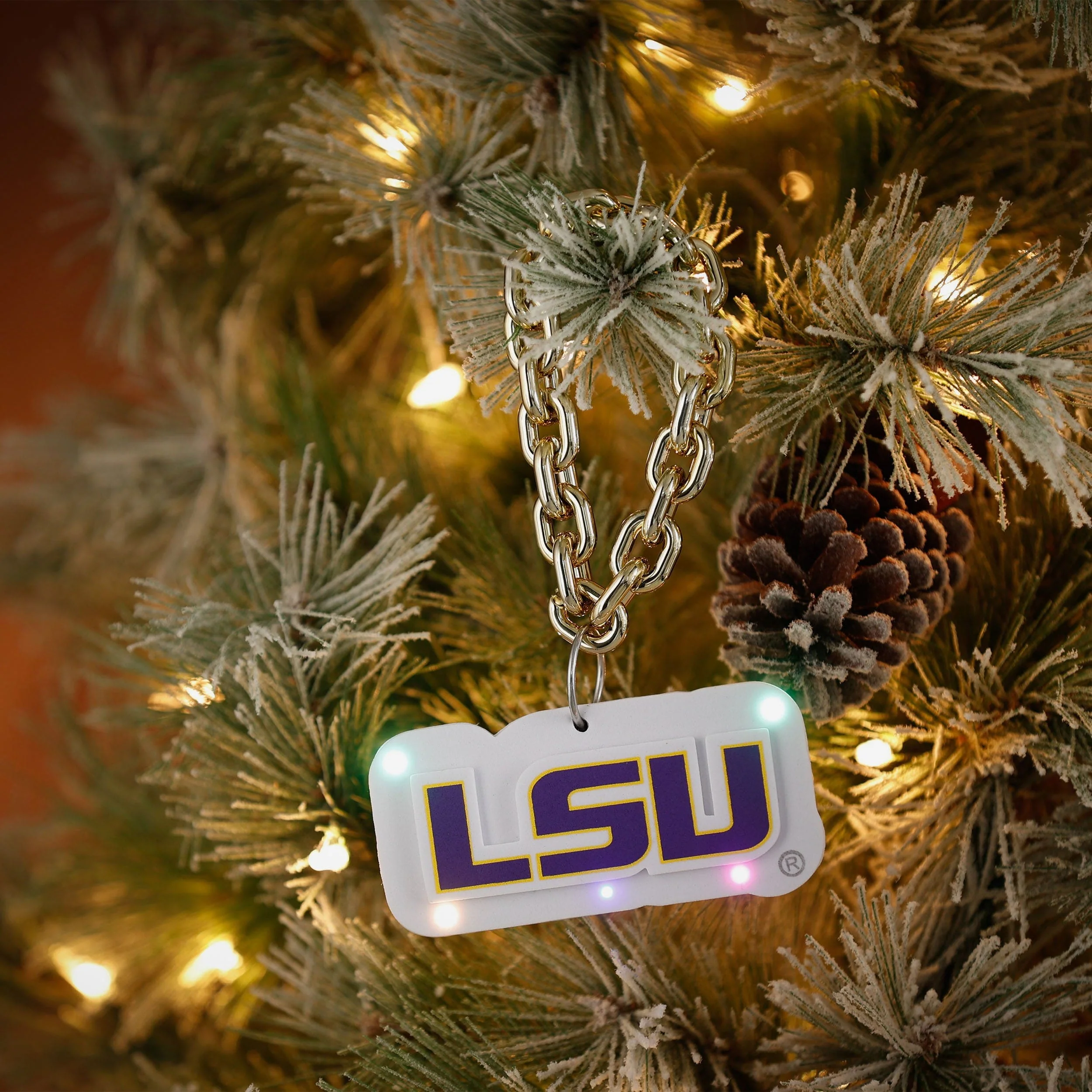LSU Tigers Big Logo Light Up Chain Ornament - Image 3