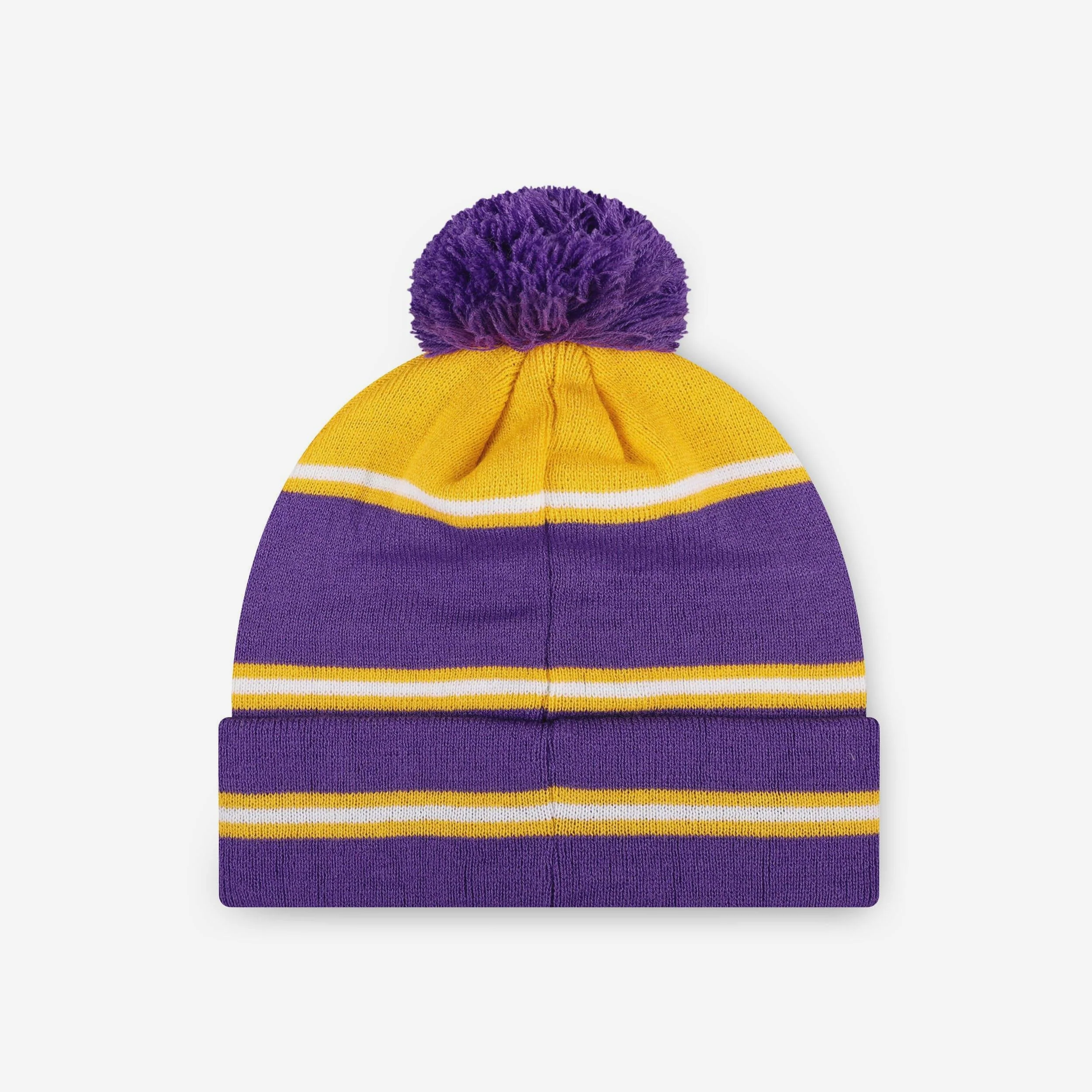 LSU Tigers Big Wordmark Stripe Pom Beanie - Image 2