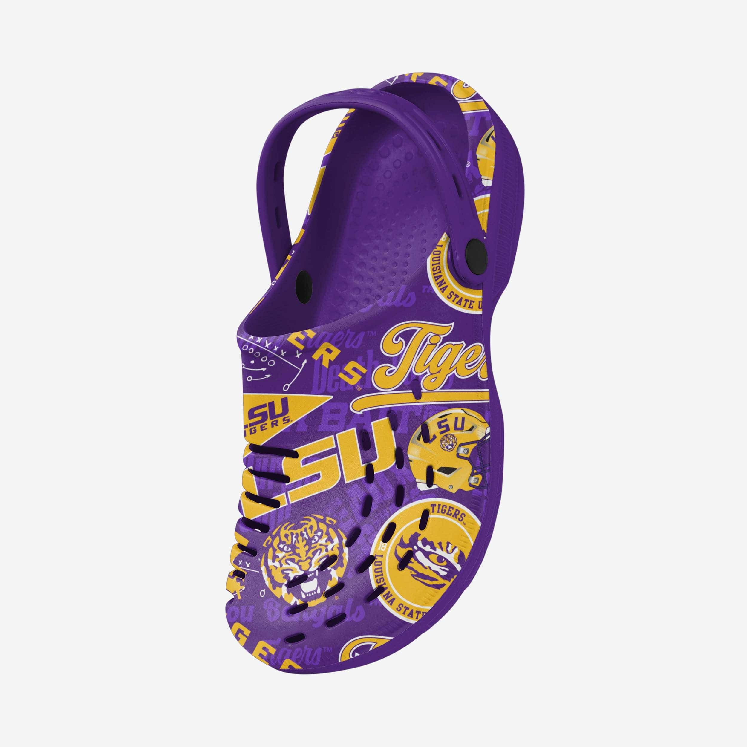 LSU Tigers Historic Print Clog With Strap - Image 2