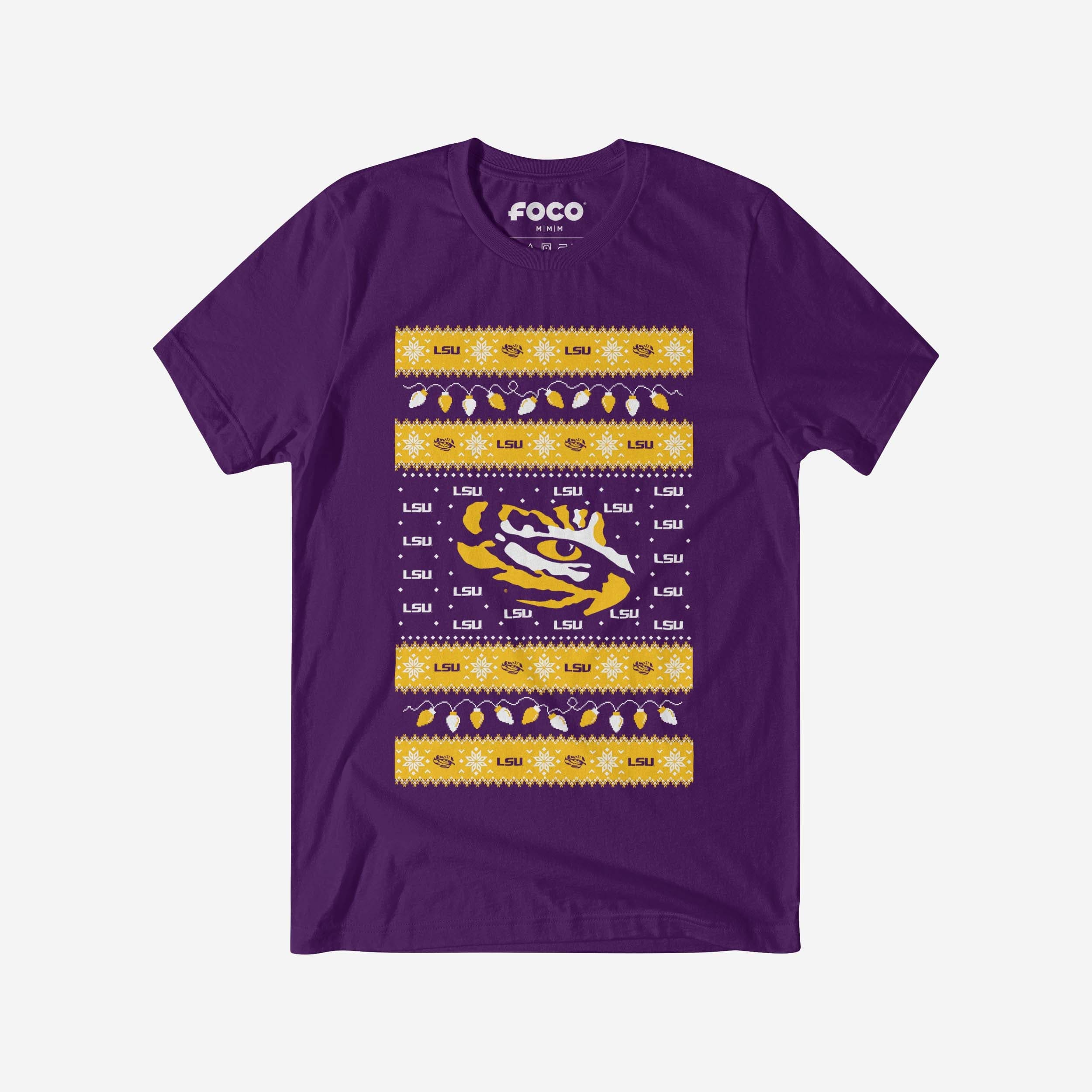 LSU Tigers Holiday Lights Sweater T-Shirt
