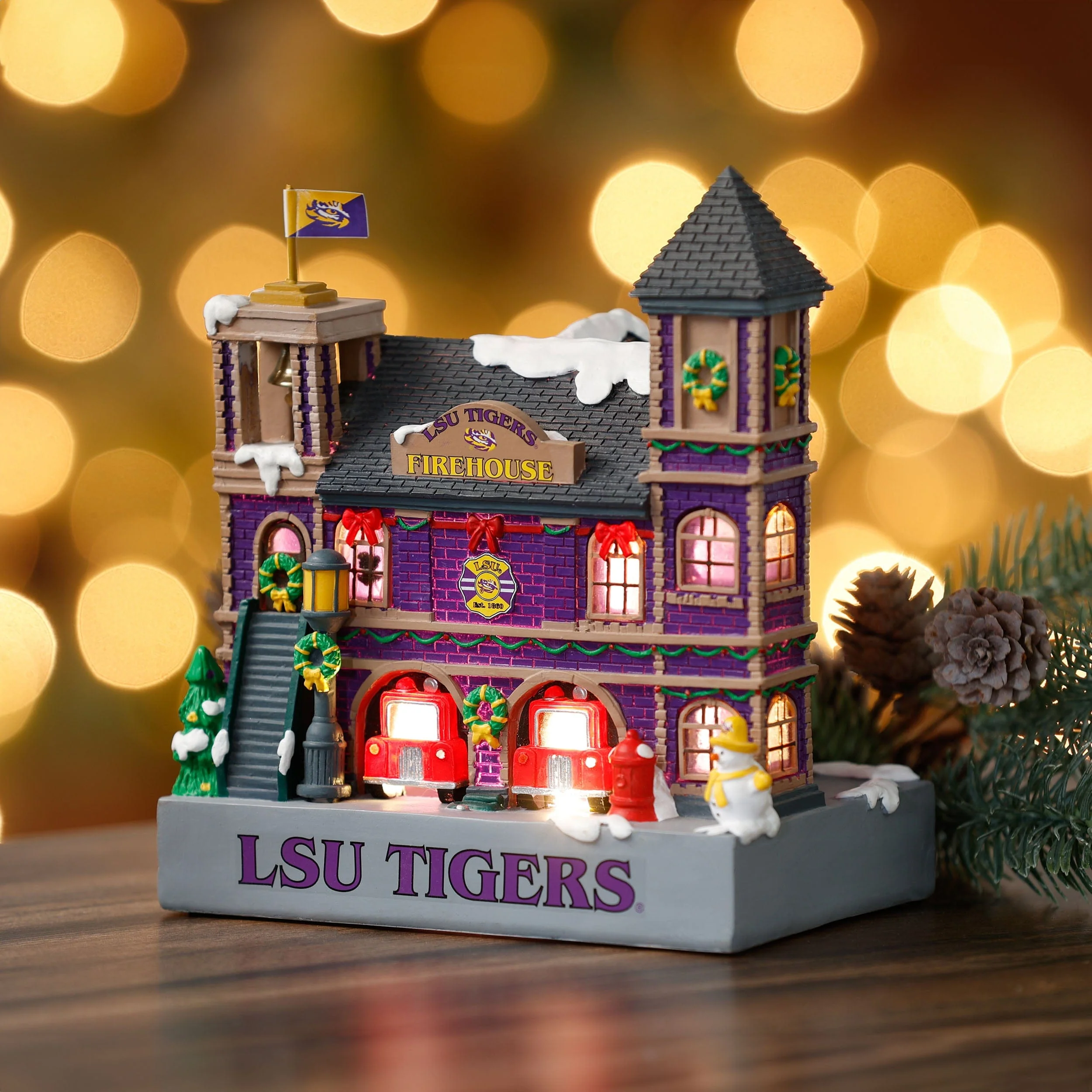 LSU Tigers Light Up Resin Team Firehouse - Image 2