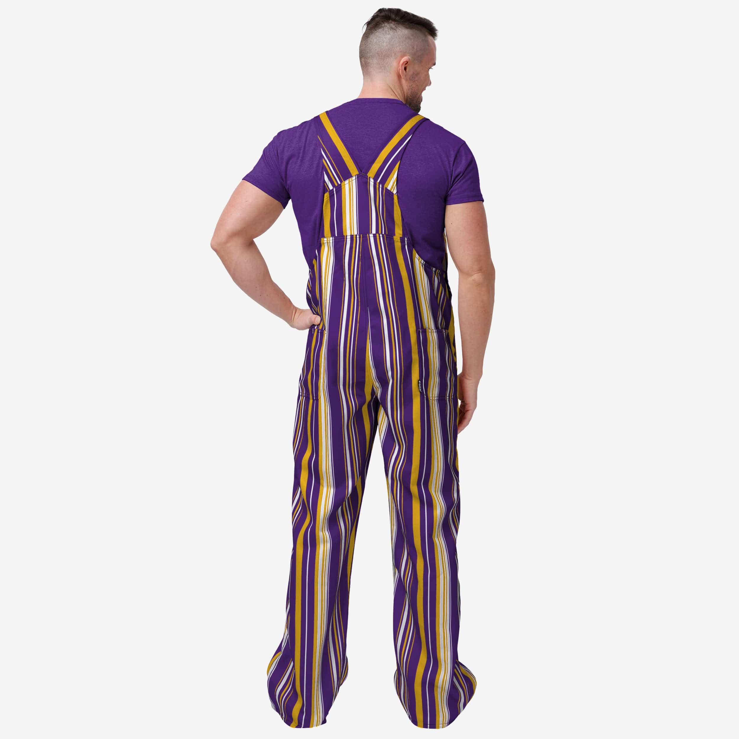 LSU Tigers Mens Hyper Stripe Bib Overalls - Image 2