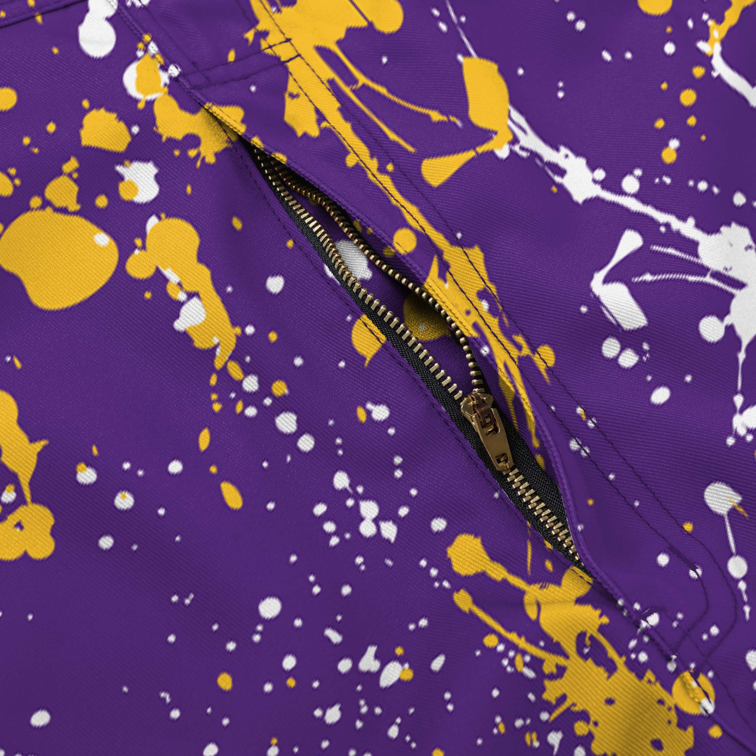 LSU Tigers Mens Paint Splatter Bib Shortalls - Image 5