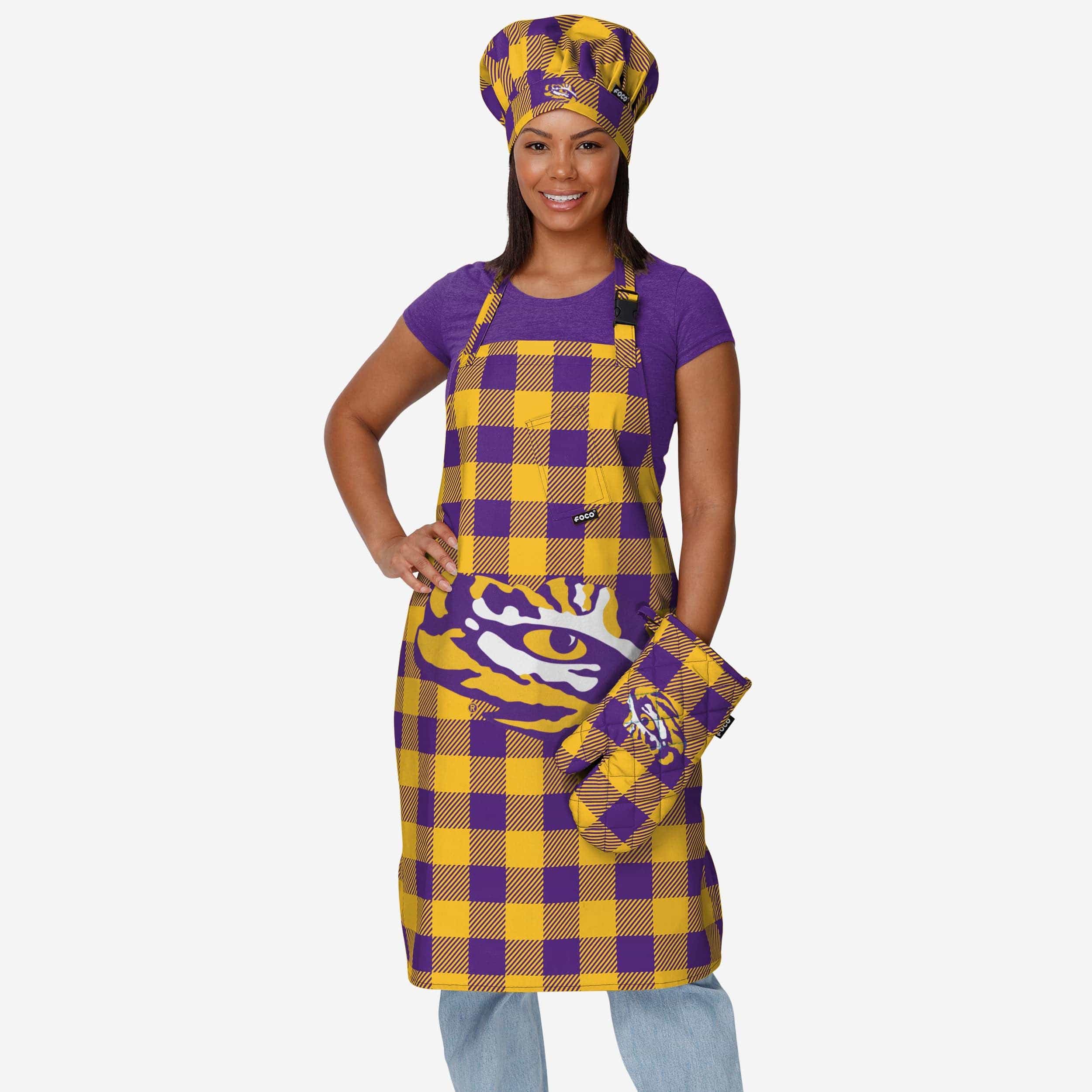 LSU Tigers Plaid Apron - Image 2