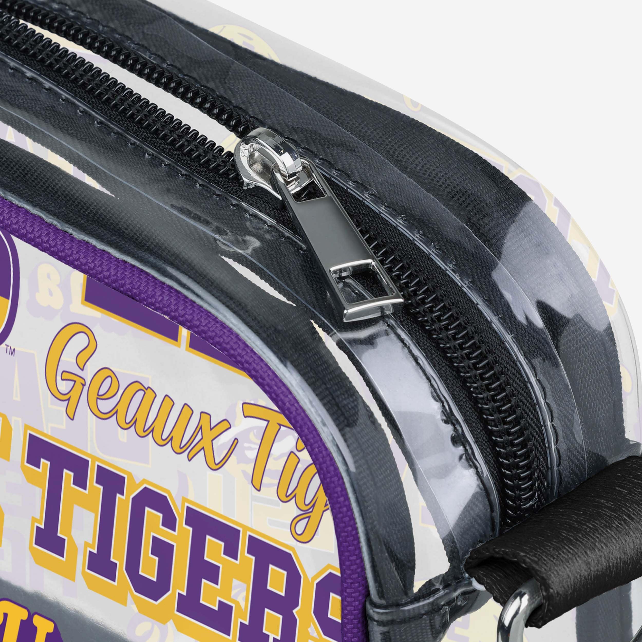 LSU Tigers Repeat Retro Print Clear Crossbody Bag - Image 4