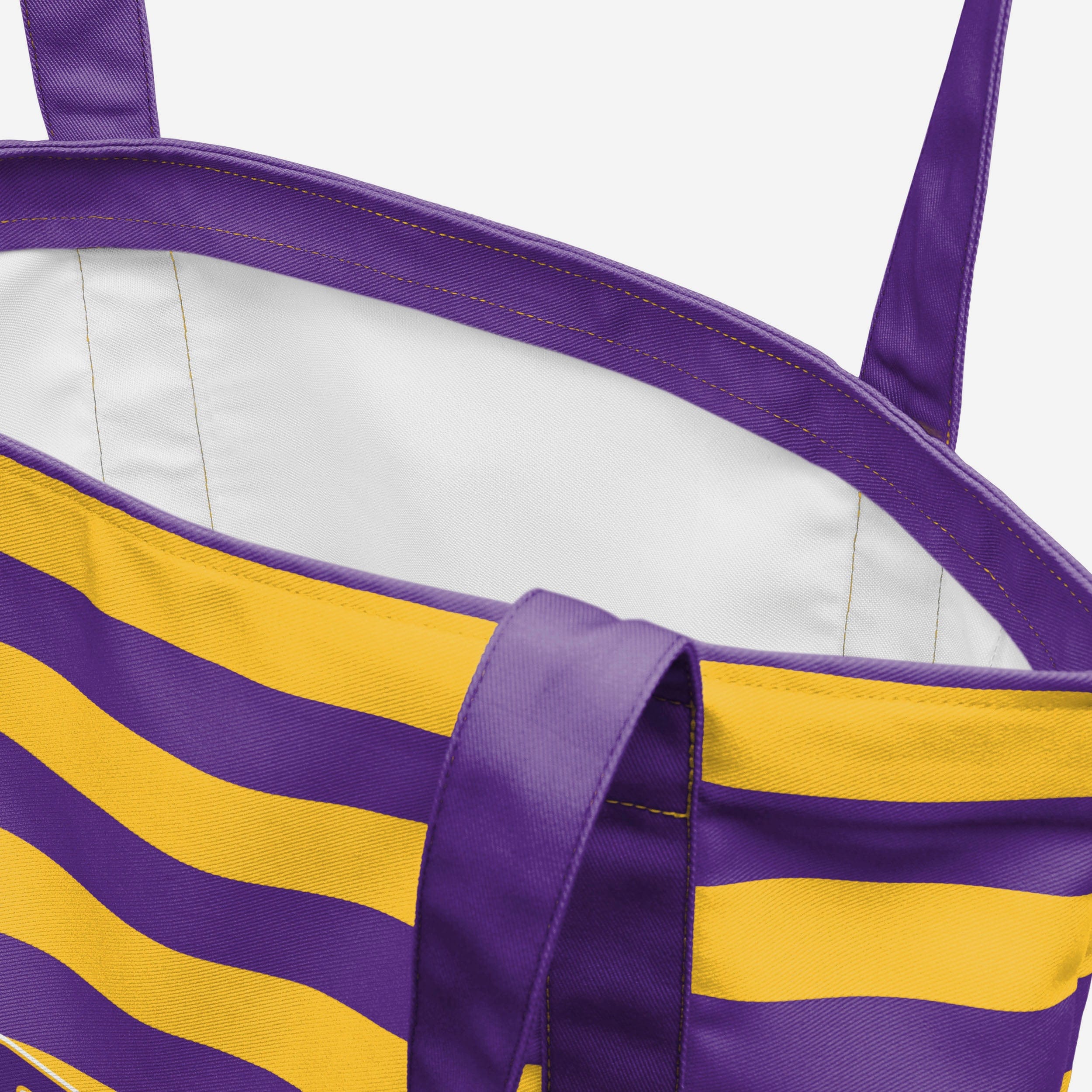 LSU Tigers Team Stripe Canvas Tote Bag - Image 4