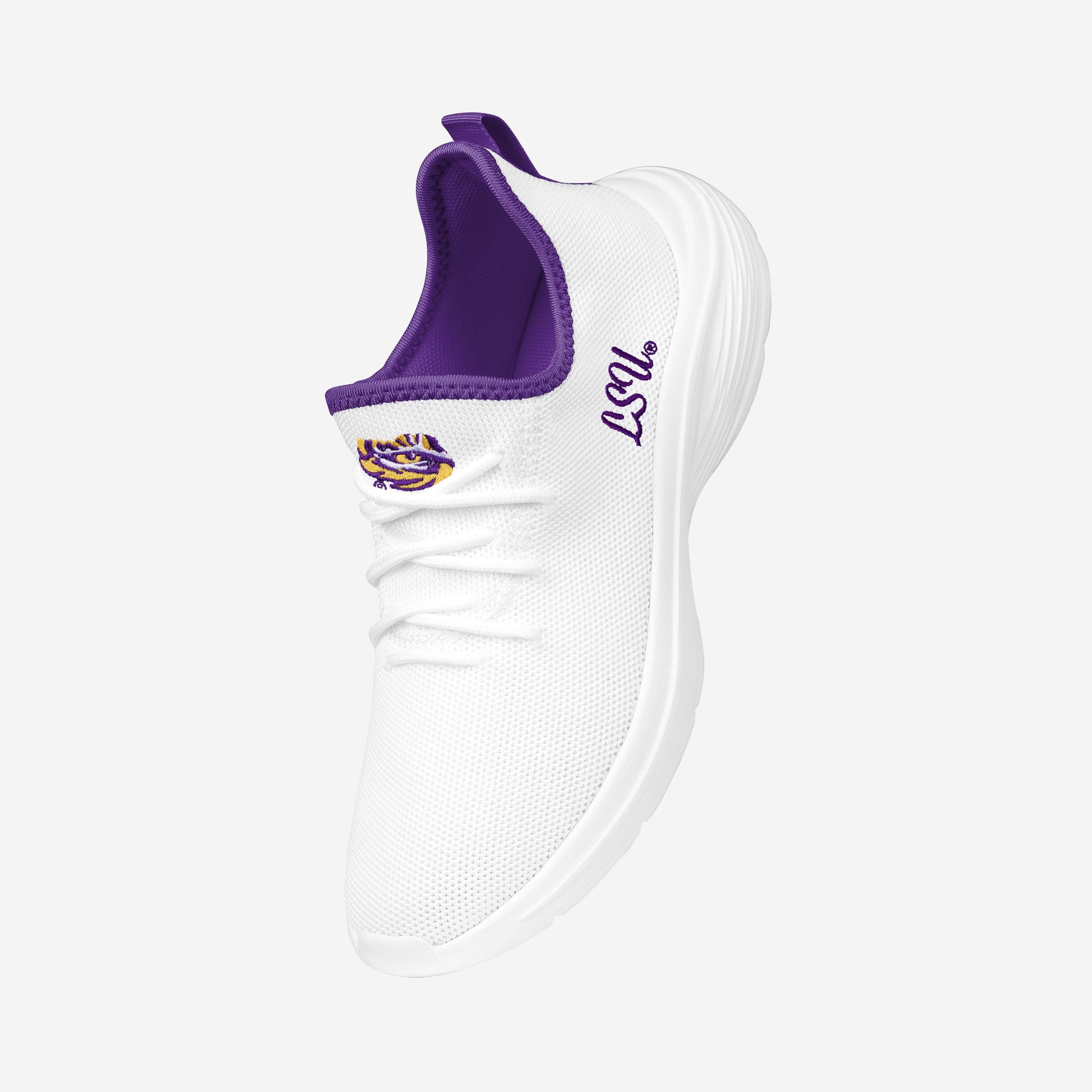 LSU Tigers Womens Midsole White Sneaker - Image 2