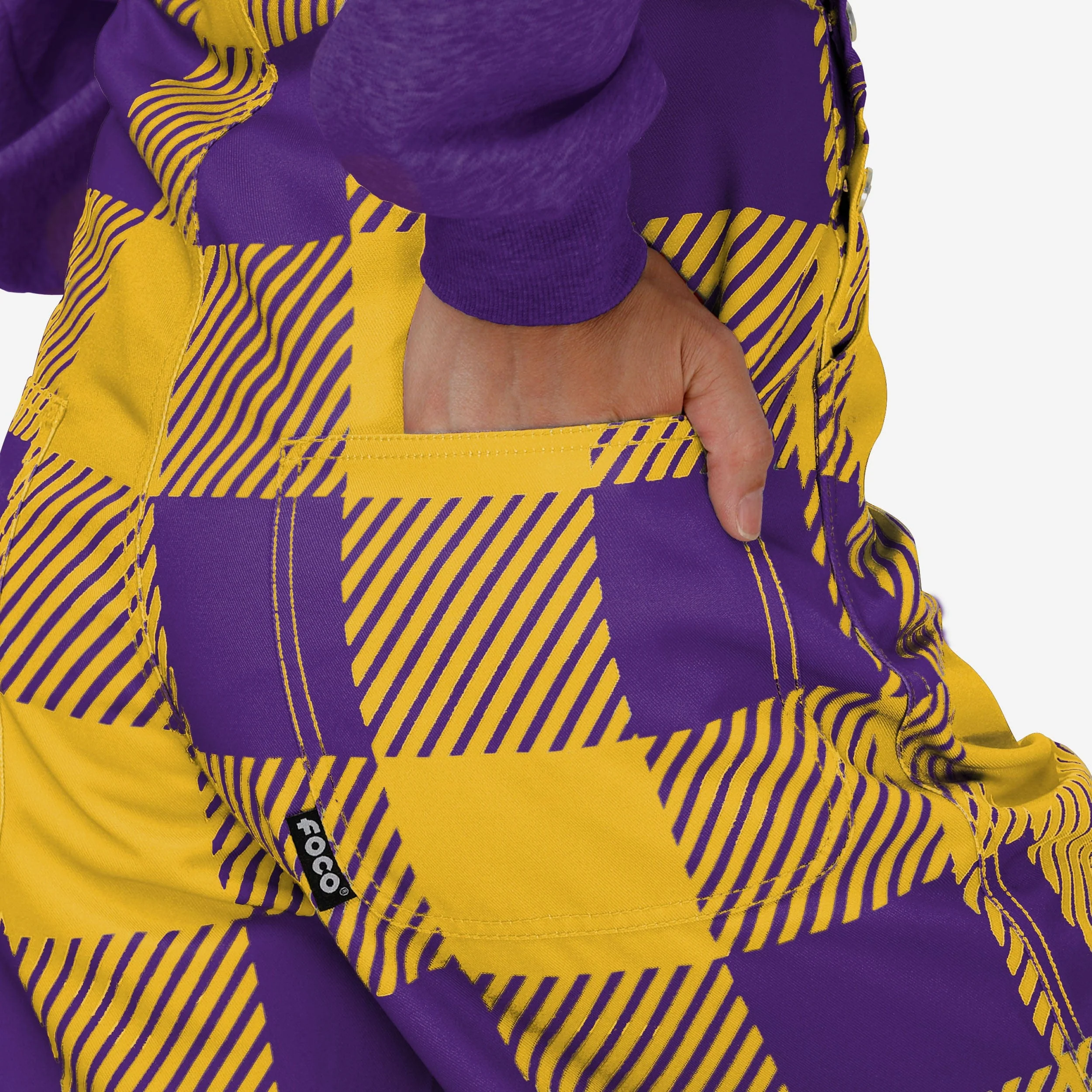 LSU Tigers Womens Plaid Bib Overalls - Image 6