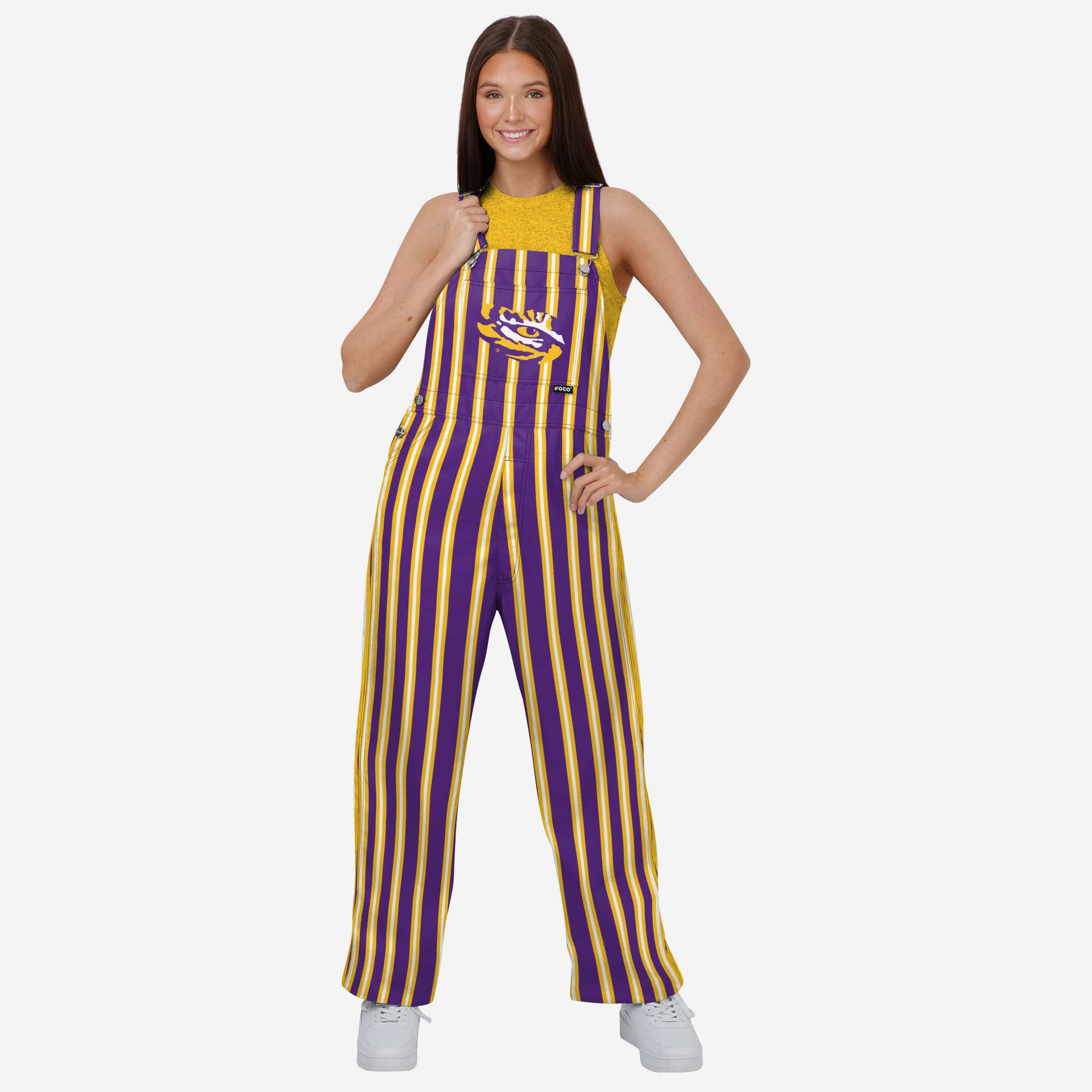 LSU Tigers Womens Sideline Spirit Bib Overalls