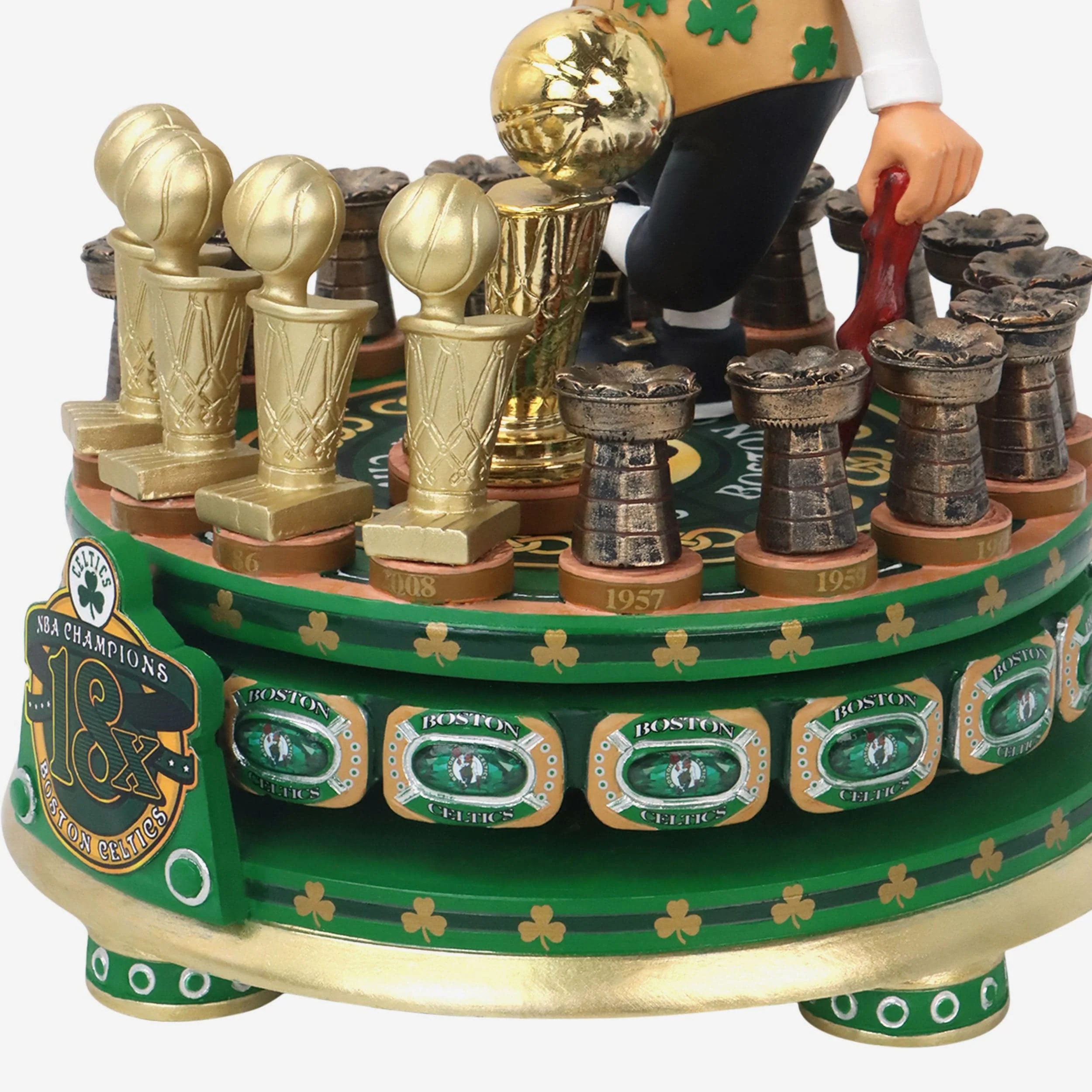 Lucky The Leprechaun Boston Celtics 18x NBA Champions Ring Spinner Mascot Bobblehead - Image 3