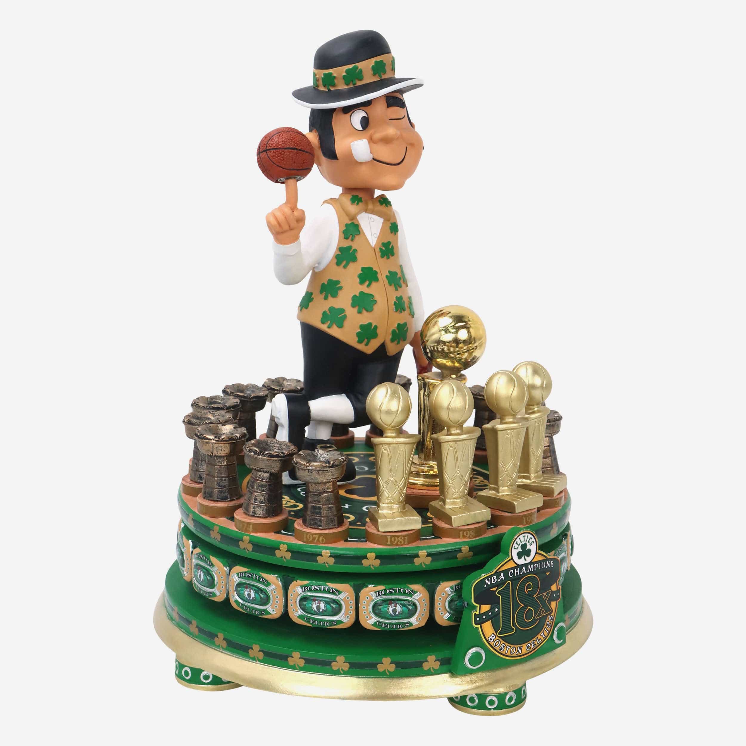 Lucky The Leprechaun Boston Celtics 18x NBA Champions Ring Spinner Mascot Bobblehead - Image 4