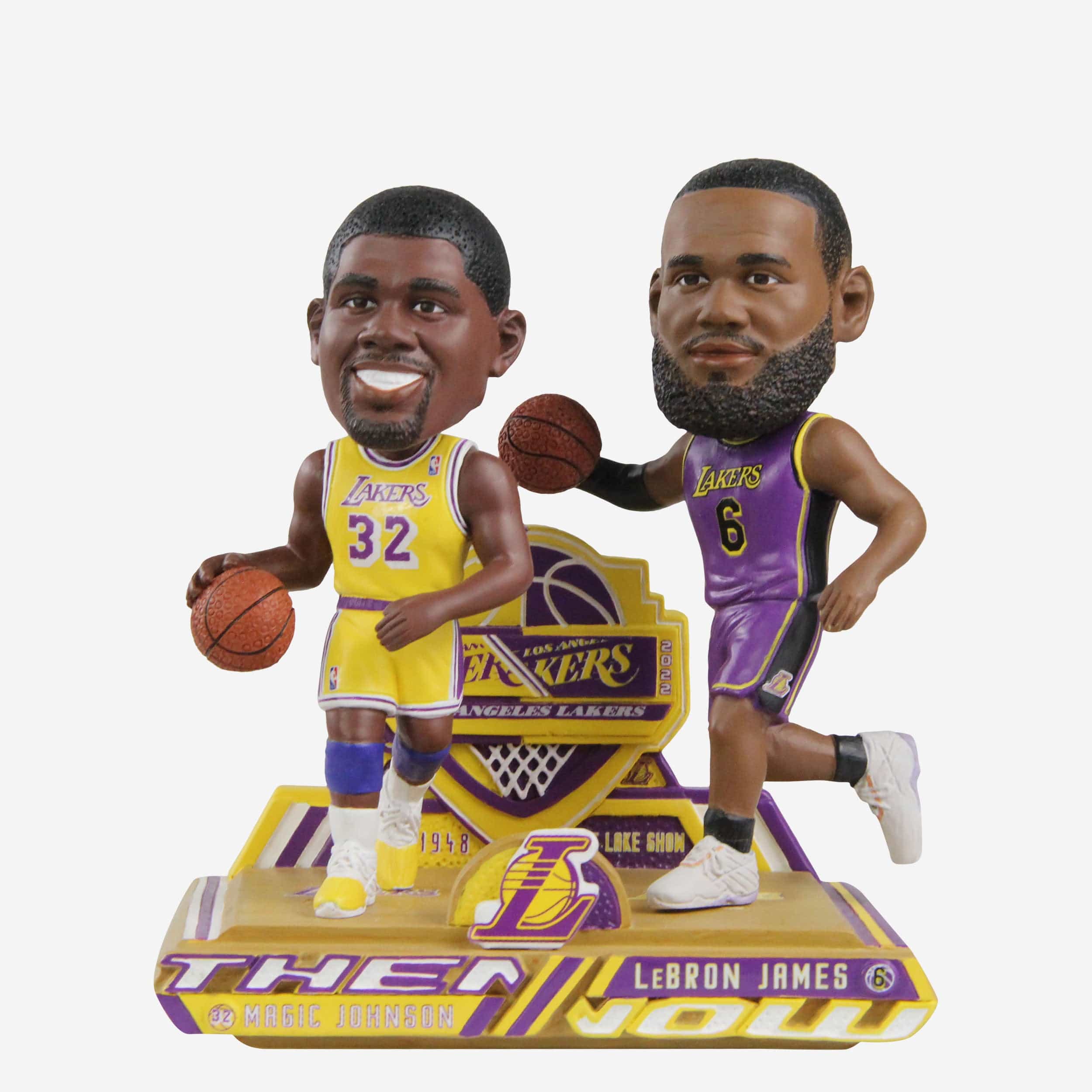 Magic Johnson & LeBron James Los Angeles Lakers Then and Now Bobblehead