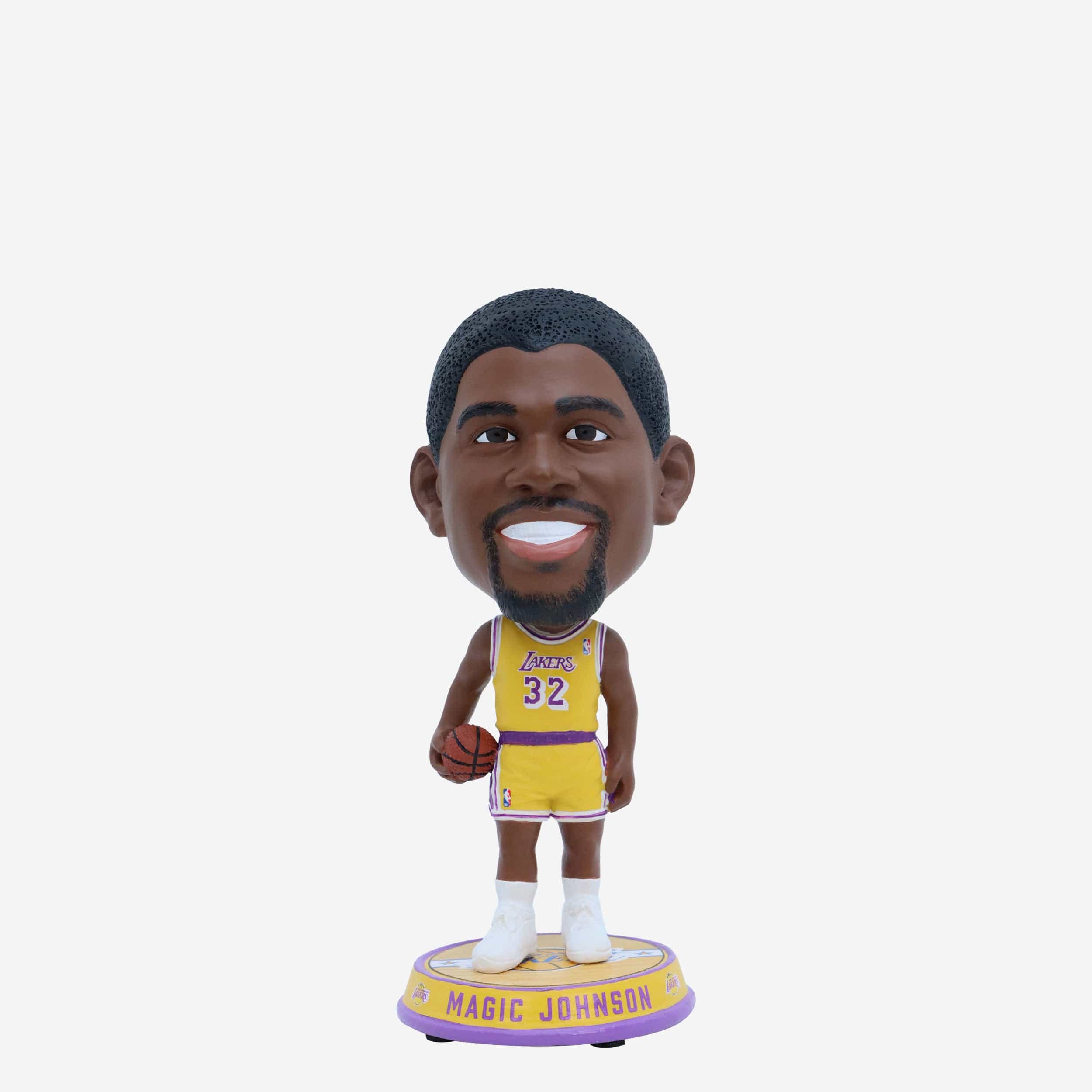 Magic Johnson Los Angeles Lakers Court Stripe Mini Bighead Bobblehead